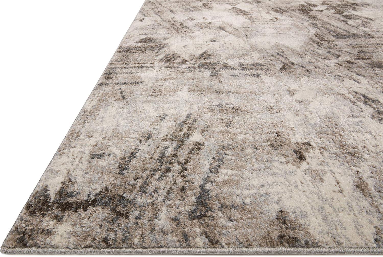 Mocha Natural Abstract 7'-10" x 10'-6" Wool-Synthetic Blend Area Rug