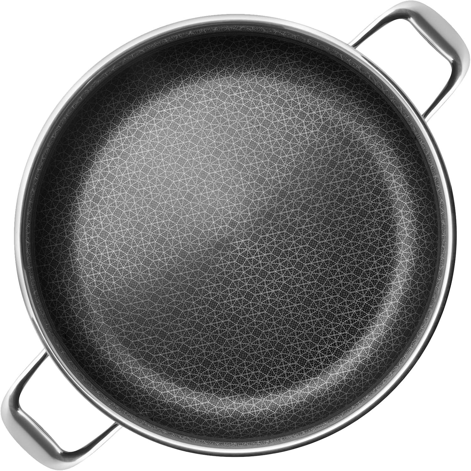 Livwell Livwell DiamondClad 14-inch Hybrid Nonstick Stainless Steel Everything Fry Pan Skillet with Tempered Glass Lid