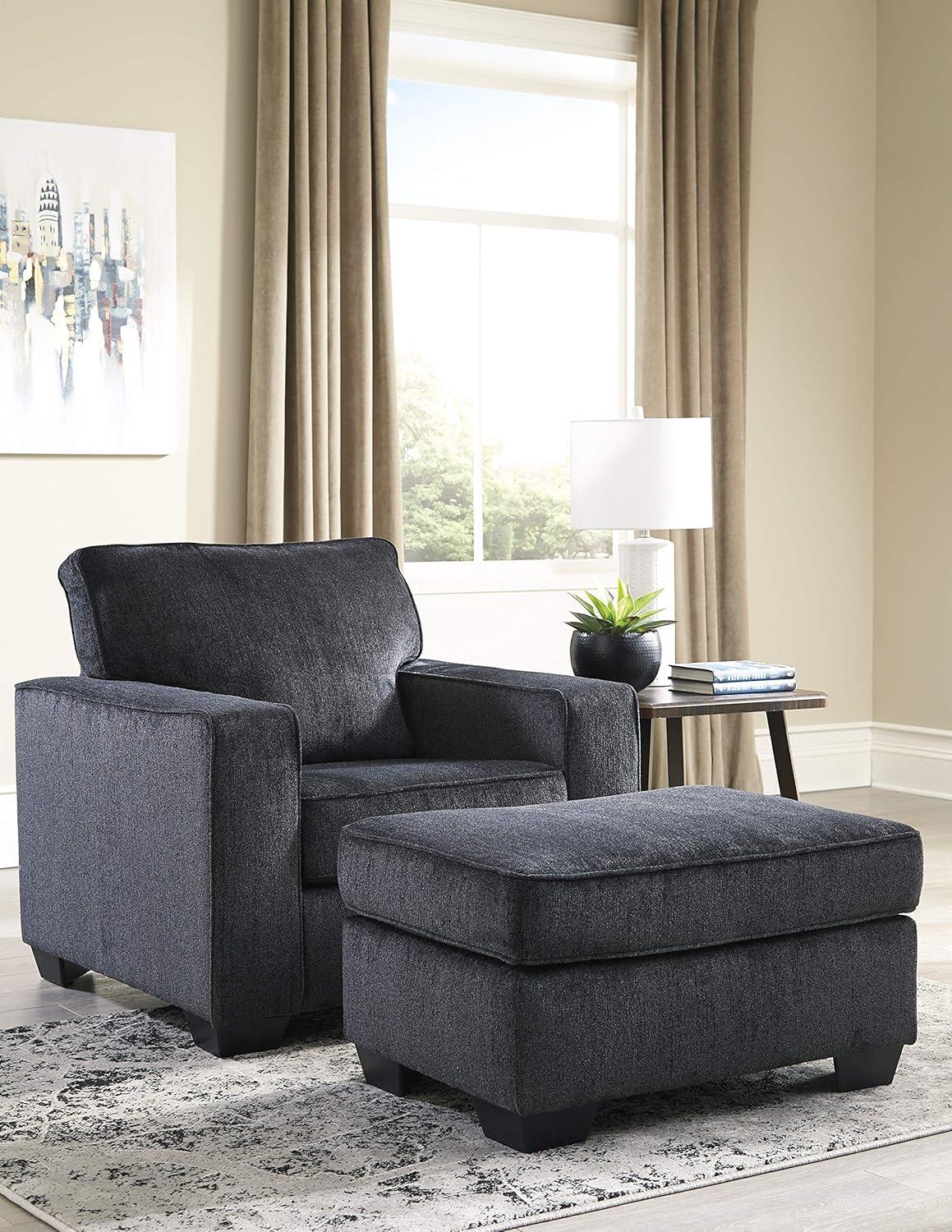 Sholes Upholstered Armchair with Ottoman