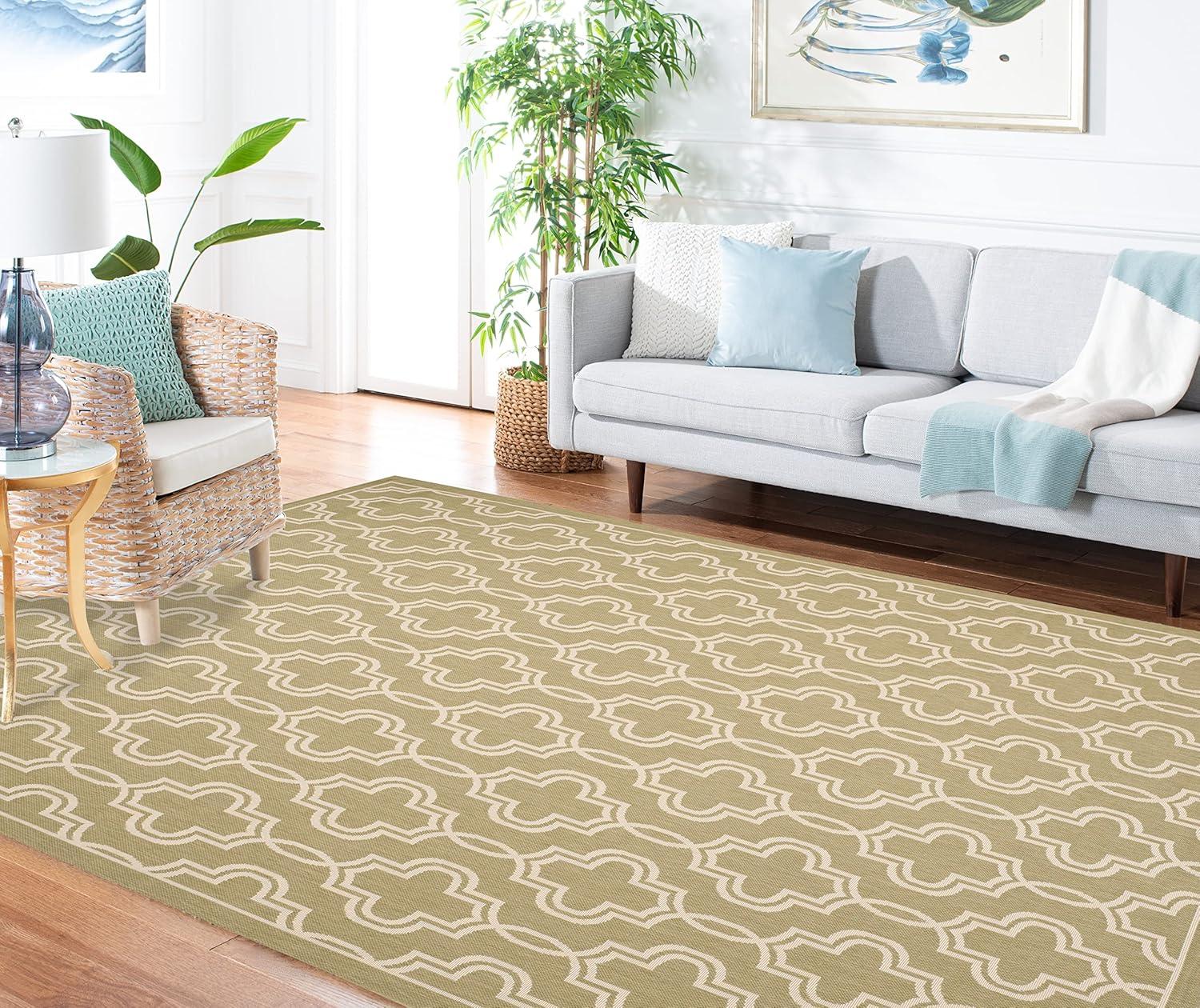 Martha Stewart Collection - MSR4274 - Indoor Power Loomed Area Rugs - Green/Beige - 6'7"x9'6"