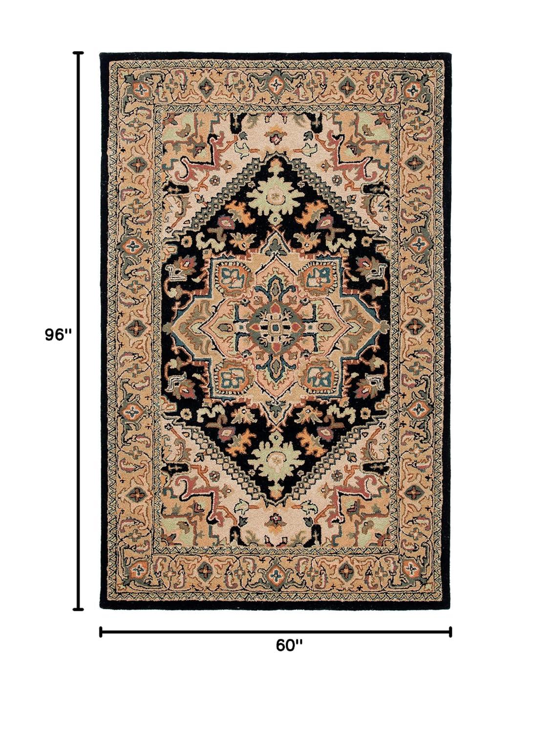 Heritage HG625 Handmade Area Rug - 5'x8' - Black/Gold - Safavieh
