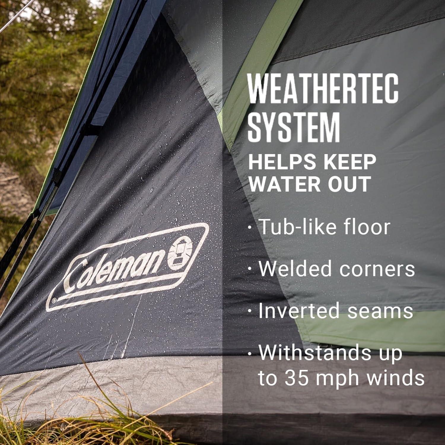 Open Box Coleman Skydome 6 Person Tent with Dark Room Technology, Multicolor