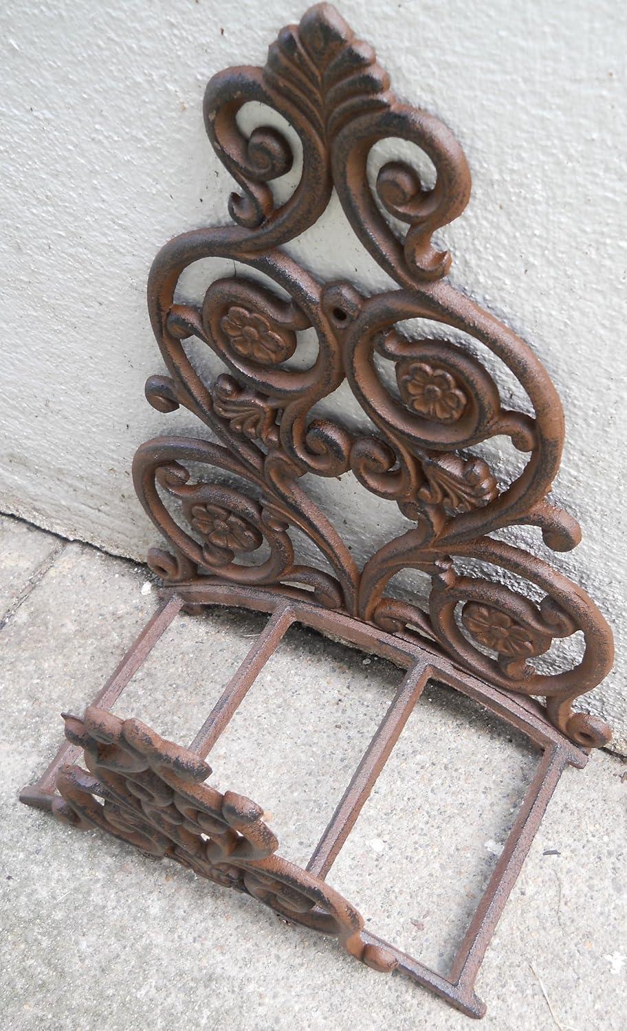 Ornate Brown Cast Iron Garden Hose Holder