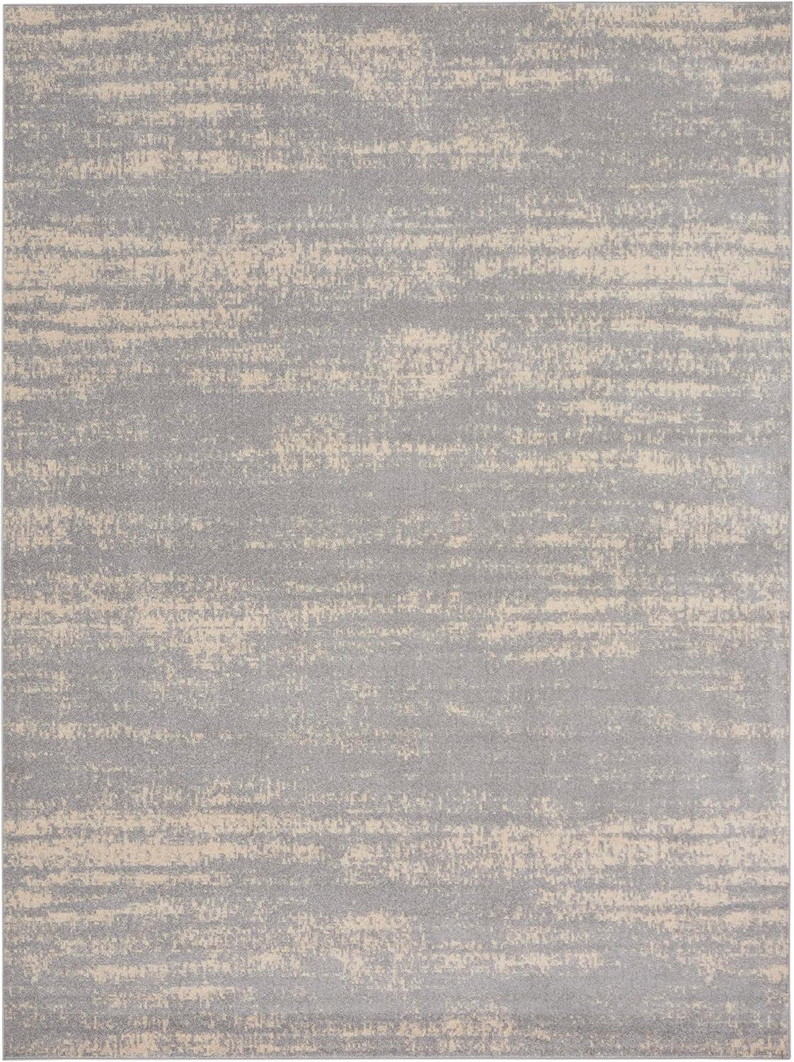 Nourison Essentials 10' x 14' Grey/Beige Modern Indoor/Outdoor Rug