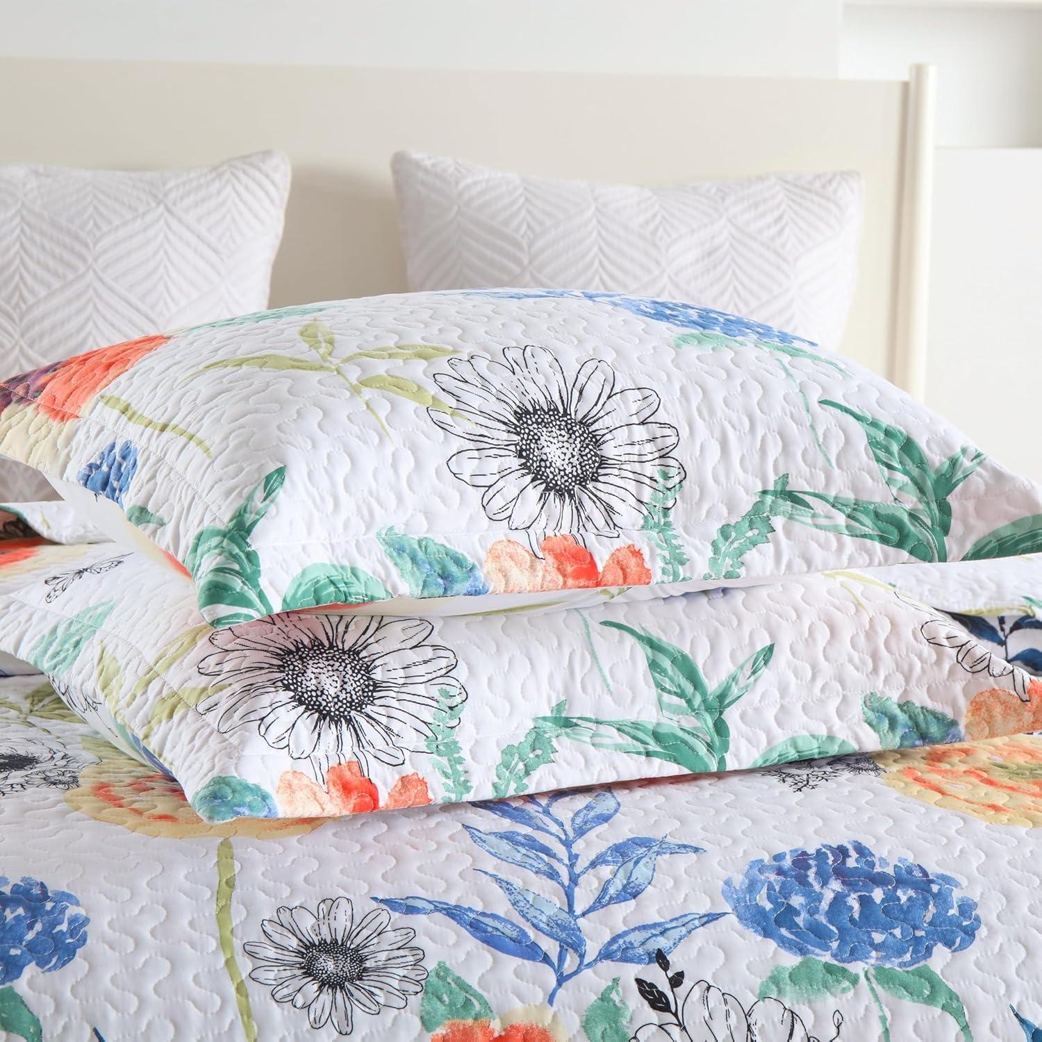 MarCielo 3 Piezas Edredón Ligero Rey, Edredón Impreso, Edredón Conjunto Ropa de Cama Manta Manta Coverlet Ligero Colcha Conjunto, Amarillo + Gris Oscuro, Tamaño King, Joni
