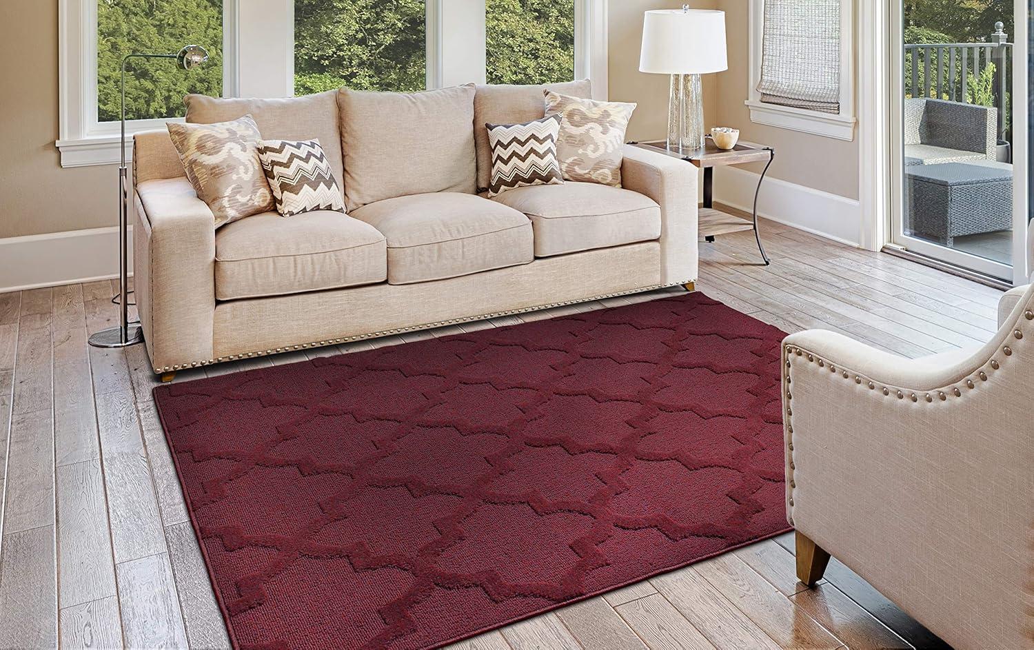 Garland Rug Quatro Polypropylene Chili Red Indoor Area Rug, 7'6" x 9'6"