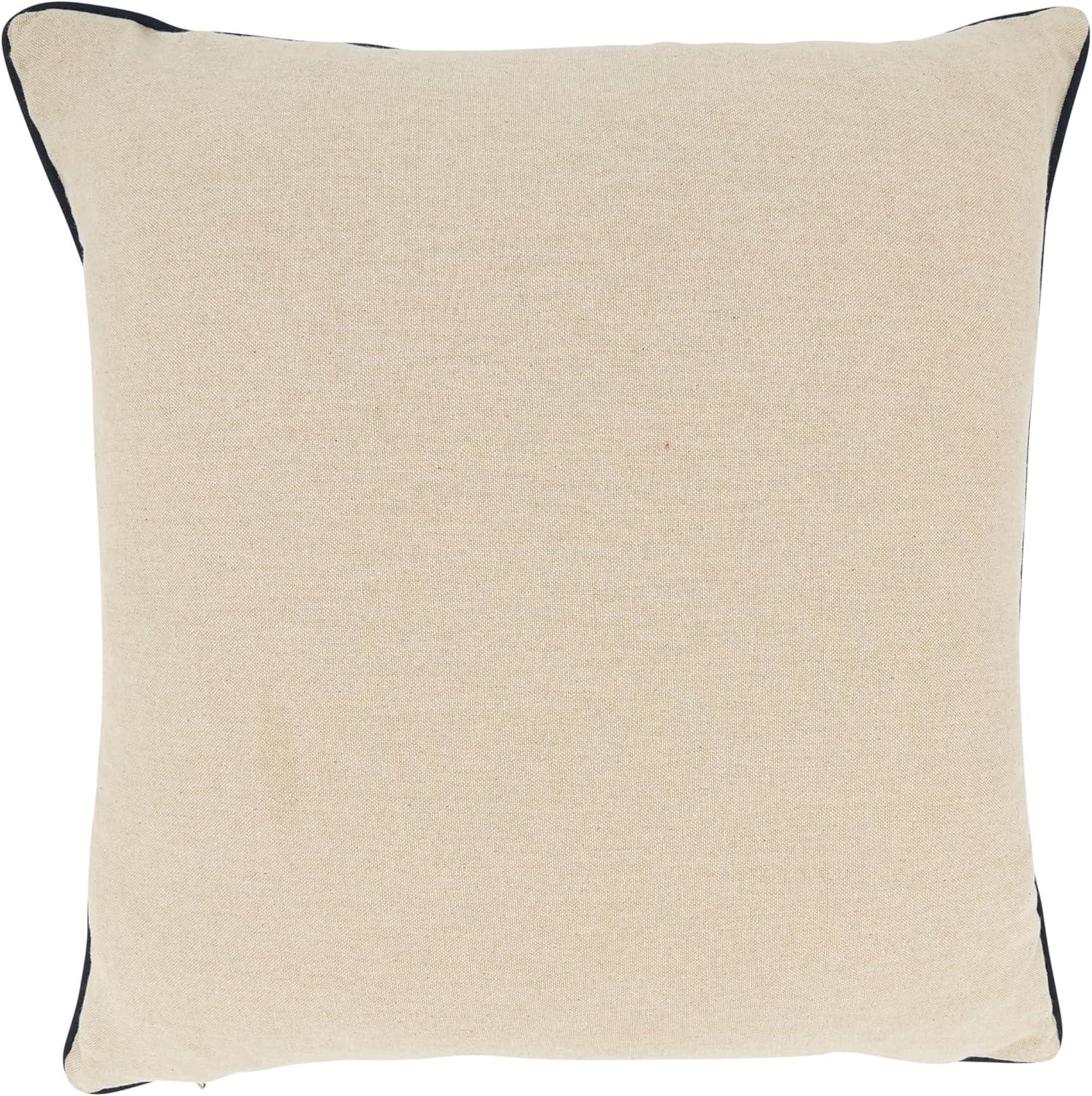 Saro Lifestyle Beachscape Design Throw Pillow Cover, Beige, 18"x18"