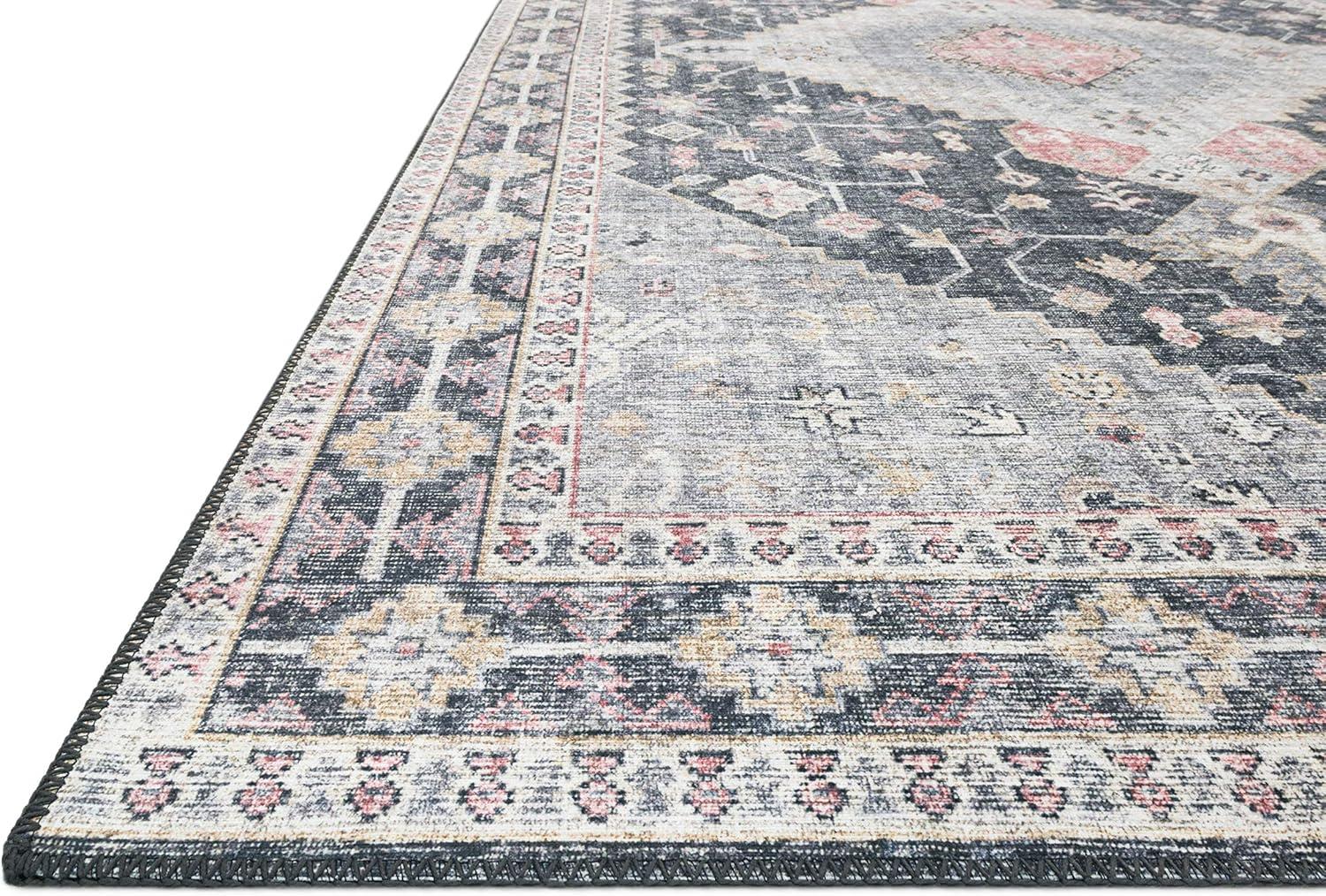 Reversible Gray Oriental 30x120 Wool-Synthetic Blend Rug