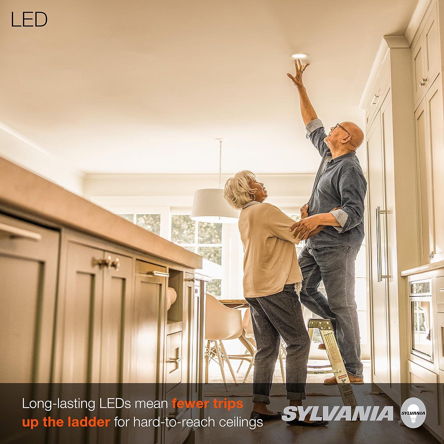 SYLVANIA LED 4" Recessed Lights, 600 Lumen, Dimmable 3000K, 4 Pk