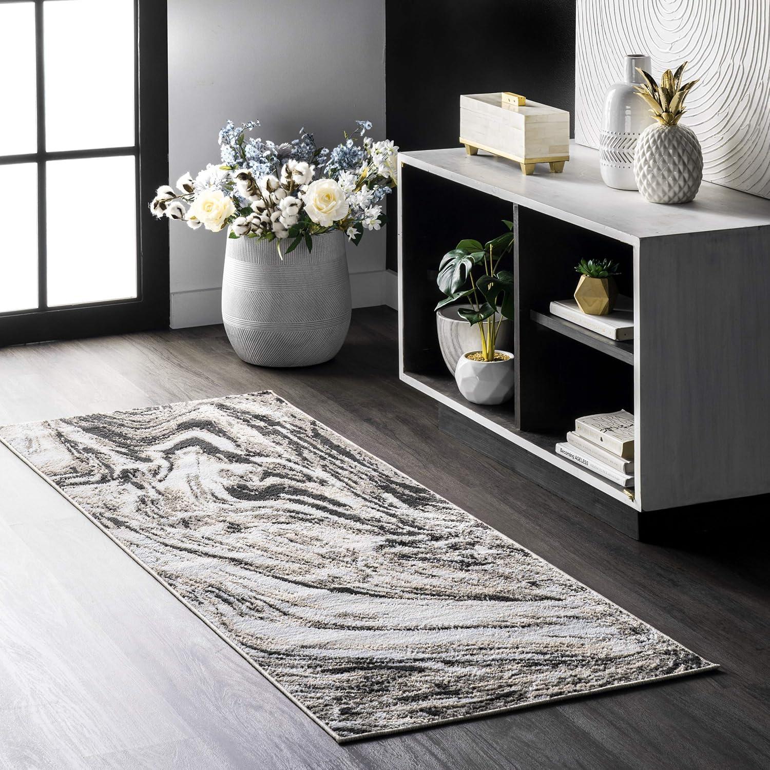 Nuloom Drea Marble Abstract Indoor Area Rug, Gray, 5'x8'