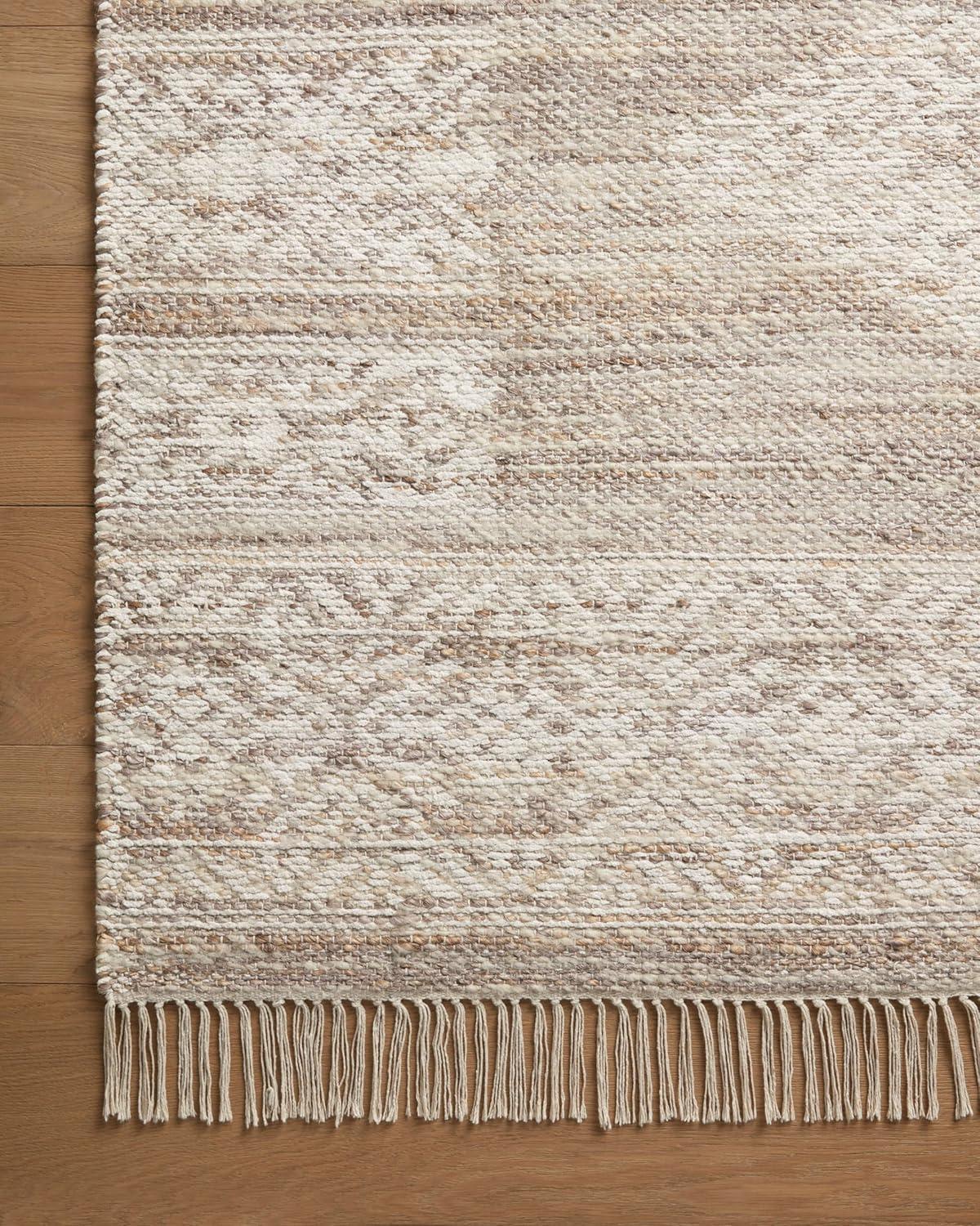 Lilac and Ivory Flat Woven Wool Area Rug 8'-6" x 11'-6"