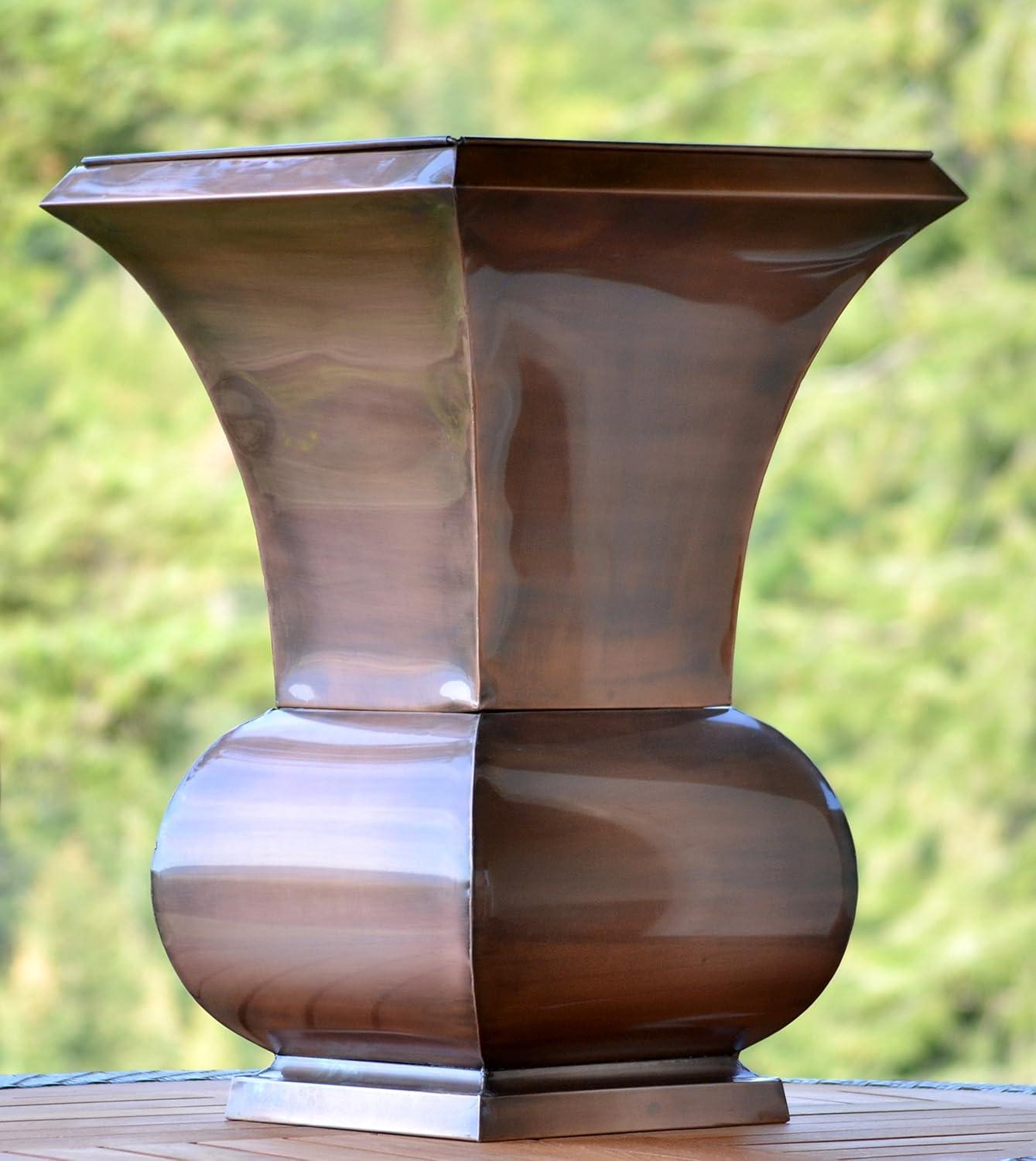 H Potter Tall Planter Large Outdoor Copper Decorative Planters Indoor Flower Garden Urn