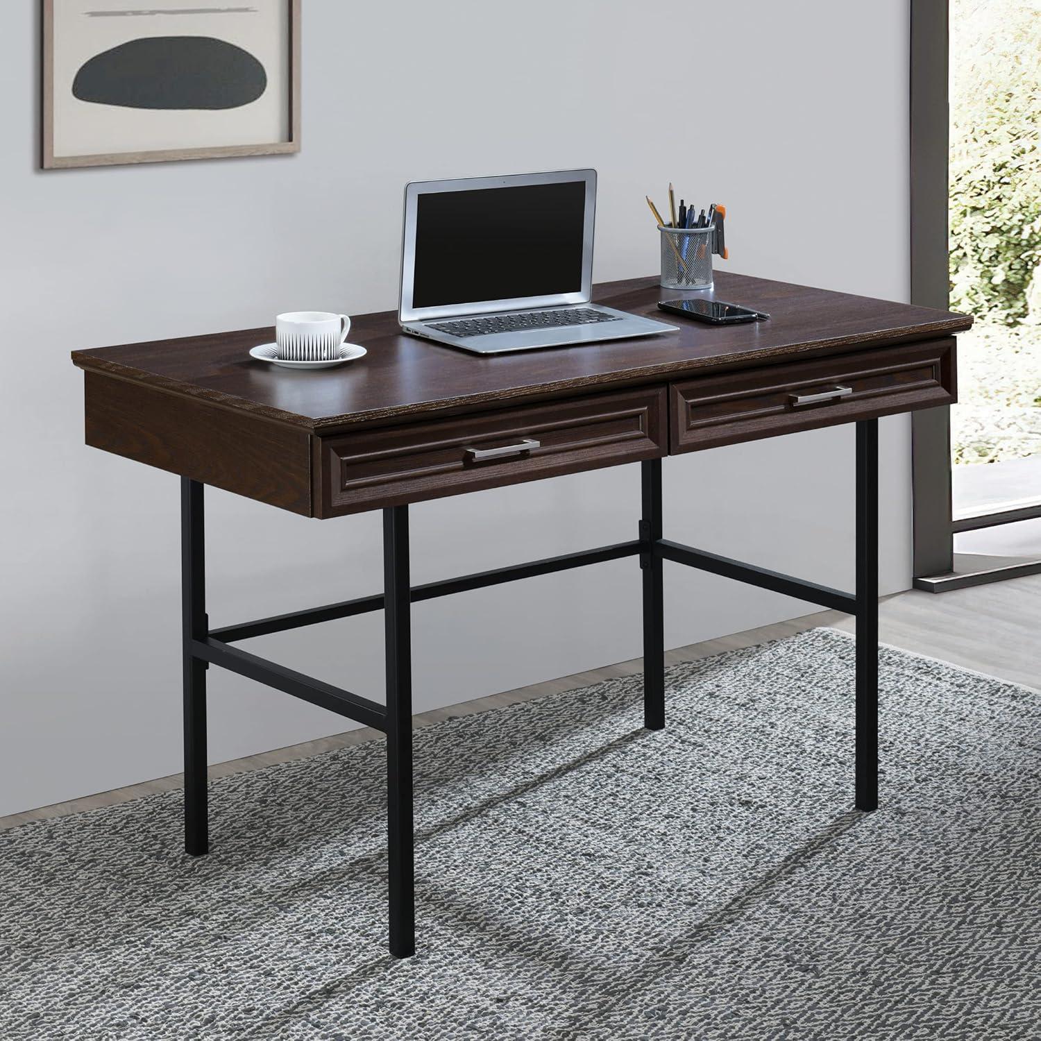 Jefferson Engineered Wood Writing Desk with Lockdowel in Espresso Finish