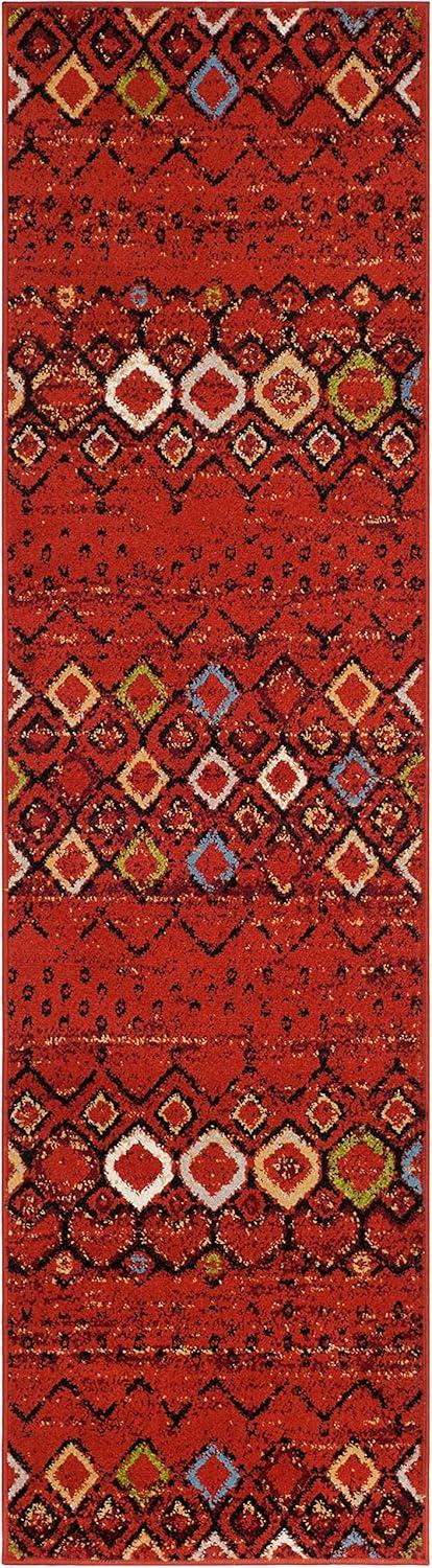 Safavieh Amsterdam Gladwin Geometric Runner Rug, Terracotta/Multi, 2'3" x 12'