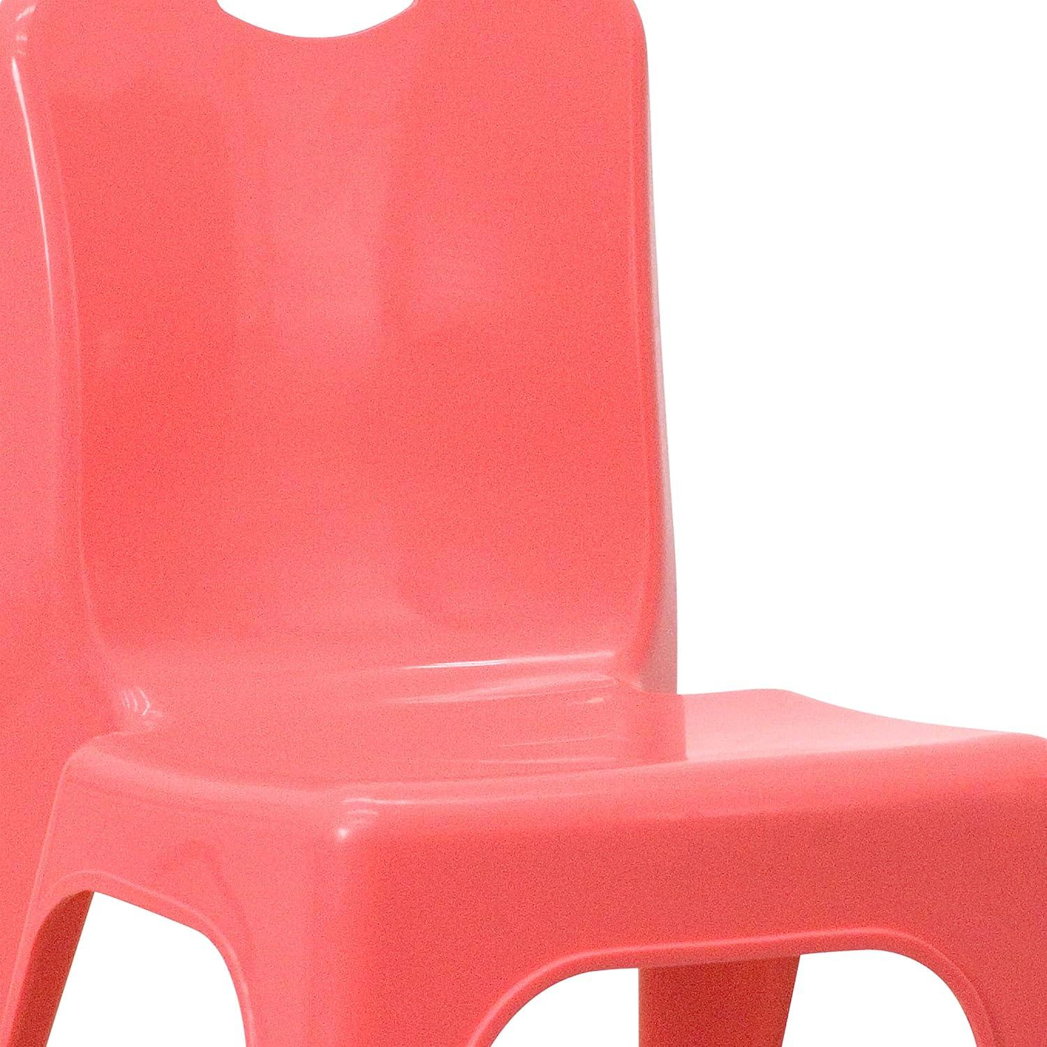 Flash Furniture 2 Pack Red Plastic Stackable School Chair with Carrying Handle and 11" Seat Height