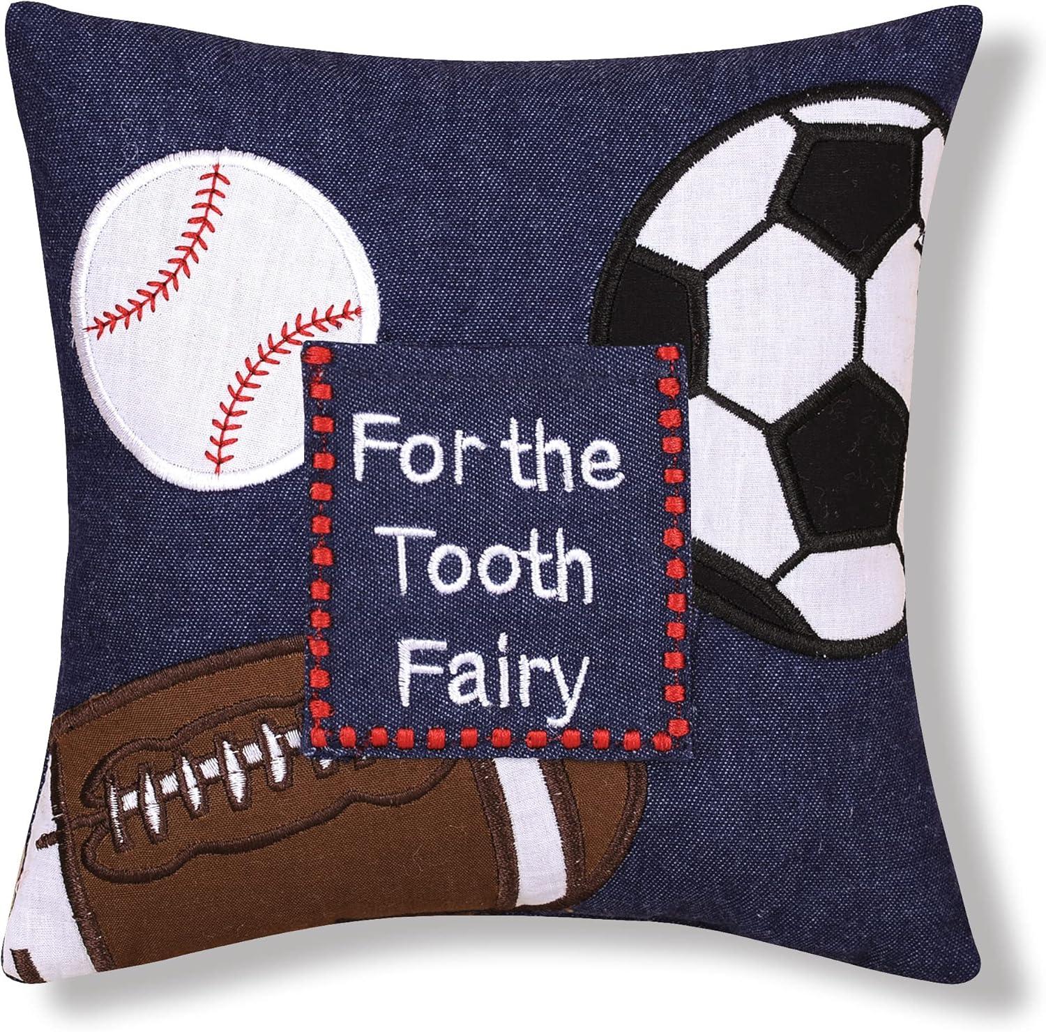 C&F Home 6" x 6" "For the Tooth Fairy" Embroidered Small Petite Size Accent Throw Pillow