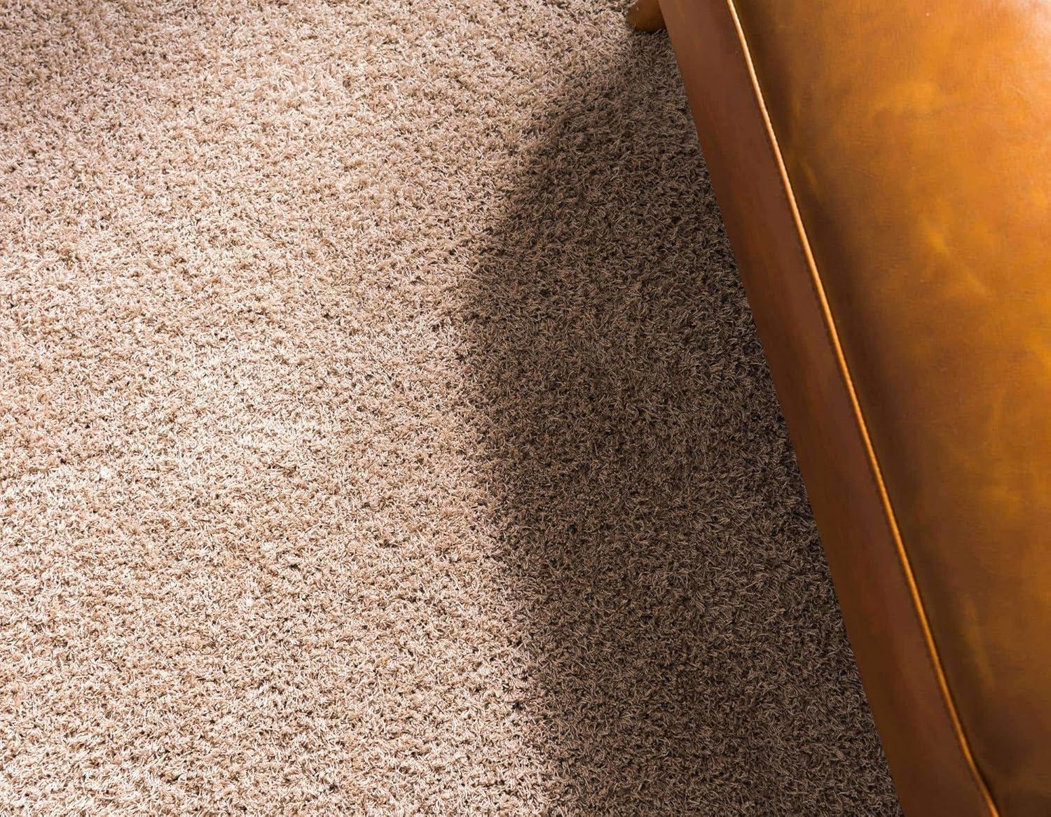 Unique Loom 4' 1 x 6' 1 Taupe Studio Solid Shag Sky Area Rug