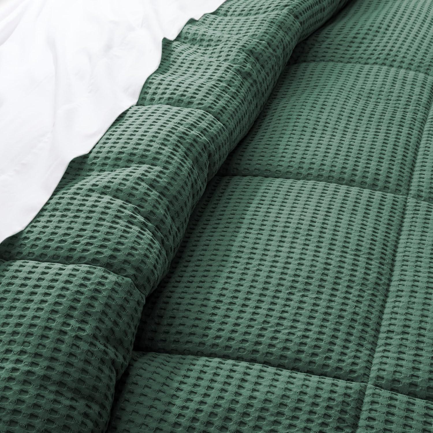 Mills Waffle Forest Green King Comforter Set - Levtex Home