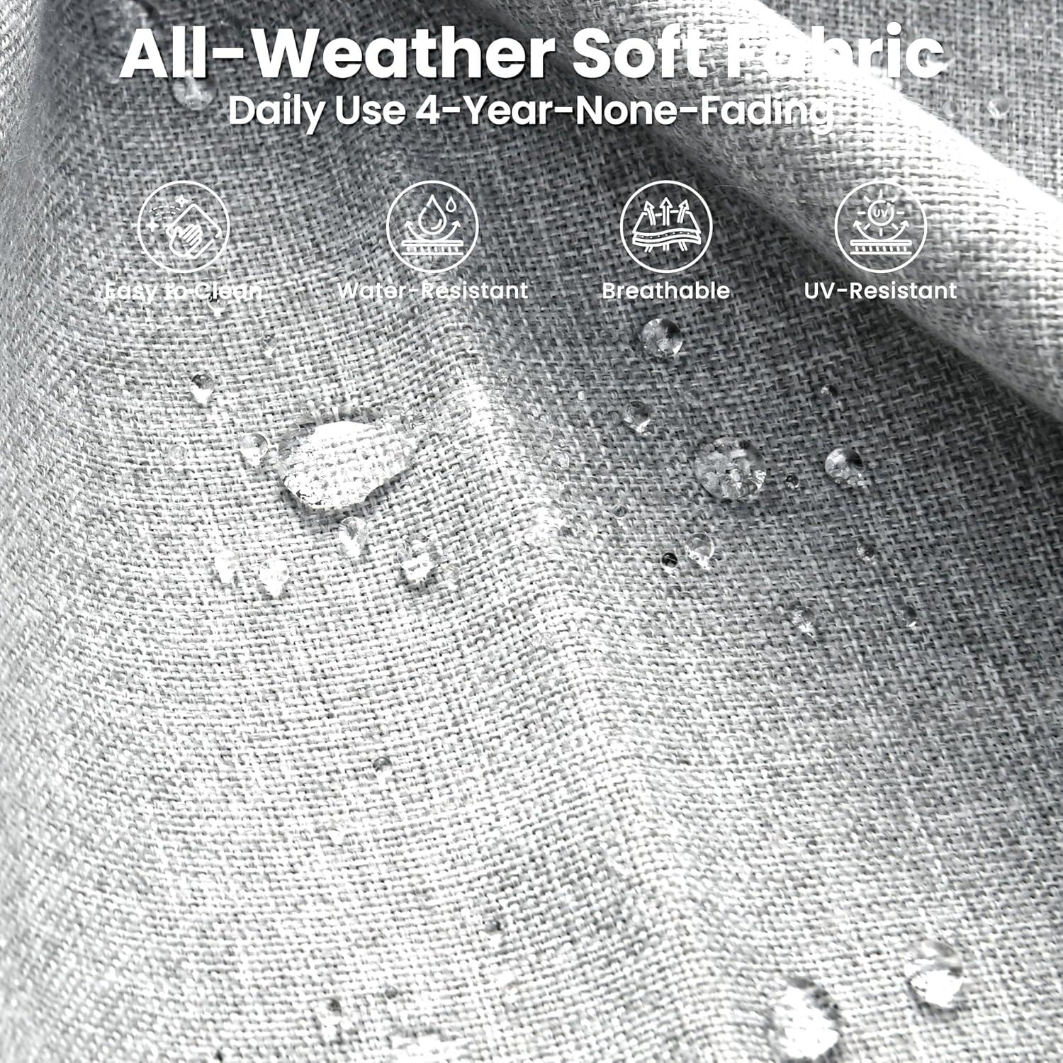 Ovios 5 Pieces Outdoor Patio Furniture Set Wicker Rattan Outdoor Conversation Comfortable Sectional Sofa with Steel Frame, Grey