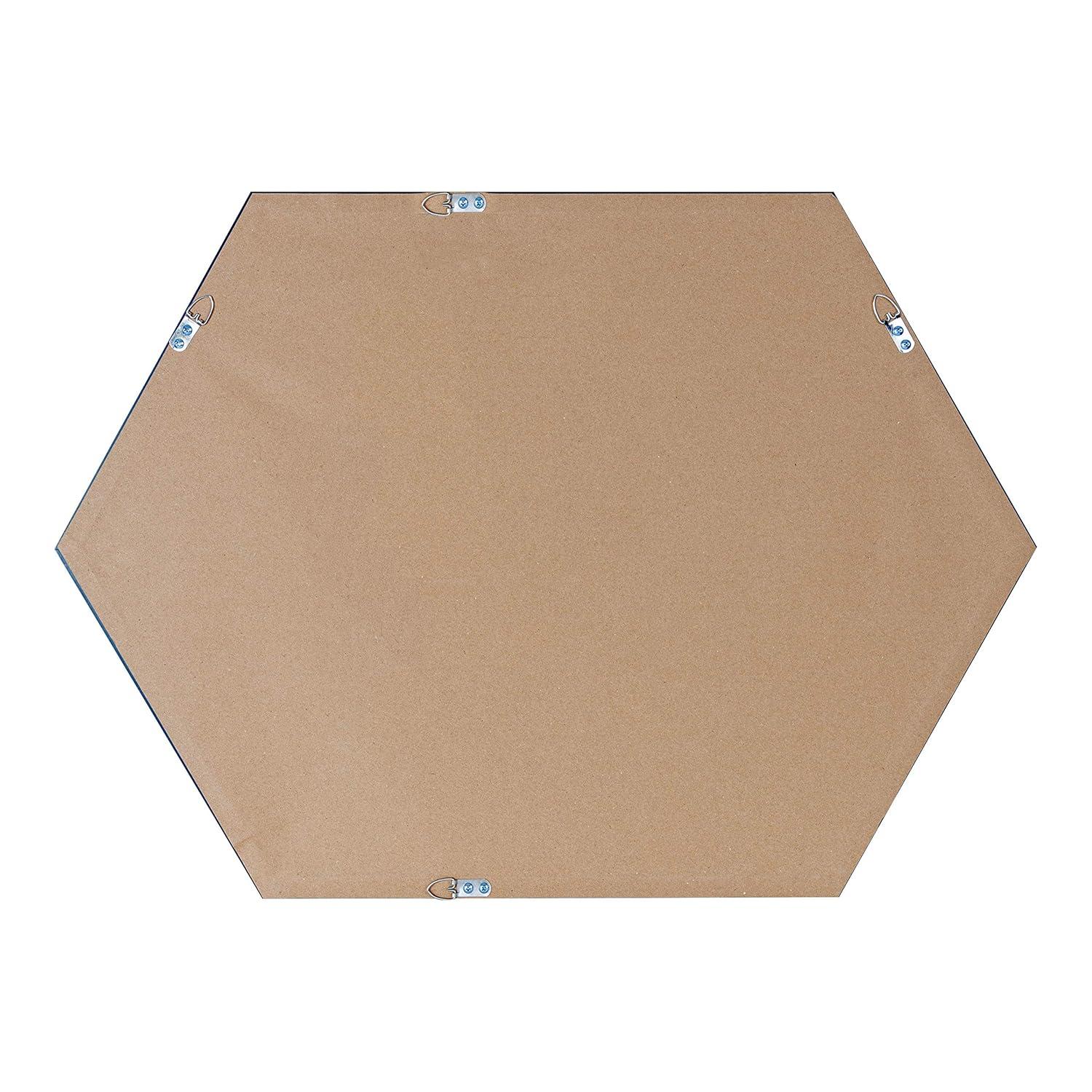 22" x 26" Calder Hexagon Wall Mirror Black - Kate & Laurel All Things Decor: Modern Style, No Assembly, Wall Mounted