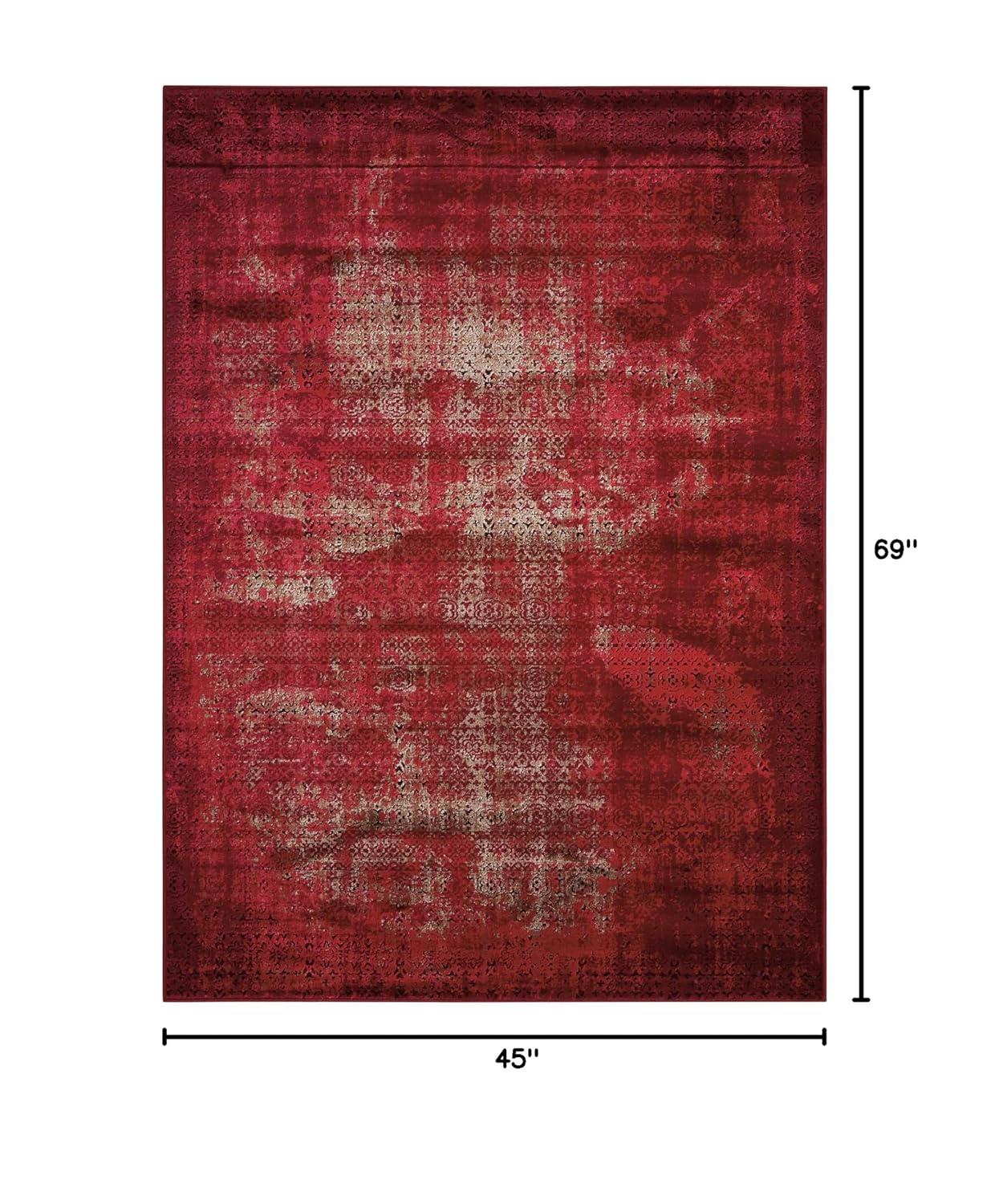 Nourison Karma KRM01 Red Area Rug 3'9" x 5'9"