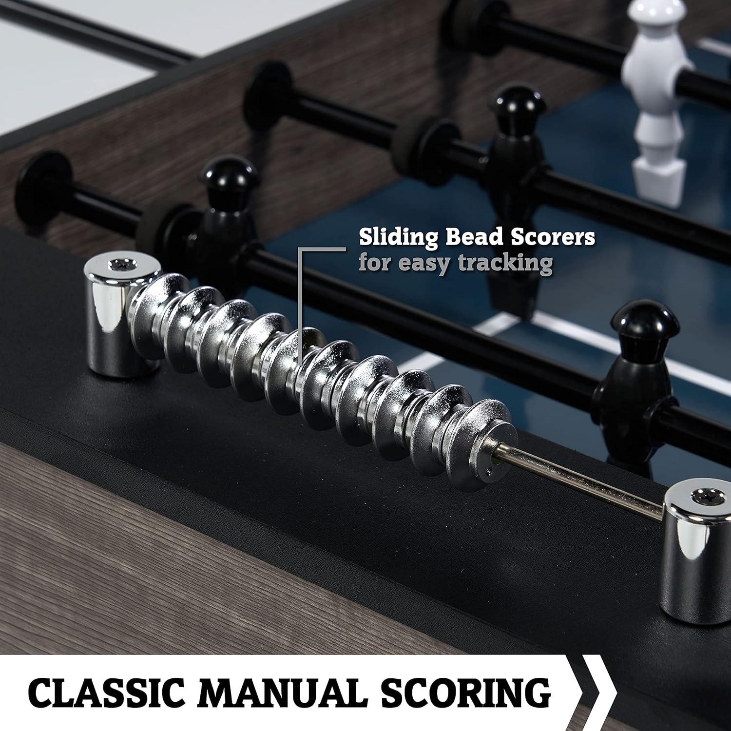 Phantoscope Hall Of Games Foosball Tables Multiple Styles, Soccer With Durable & Stylish Designs With Tabletop Sports Soccer Balls, Perfect For Family Game Rooms,Wood Grain/Red,Engineered Wood, Wood, Plastic, Metal