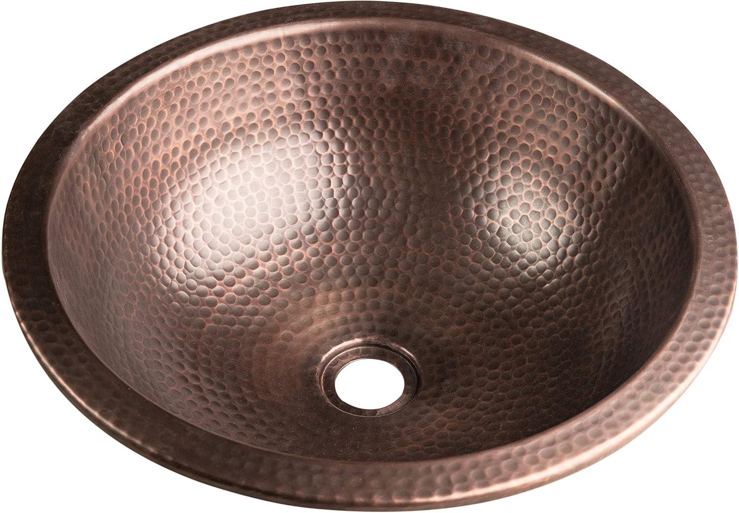 Monarch Abode 17094 Pure Copper Hand Hammered Rotunda Dual Mount Bathroom Vanity Sink (16 inches)