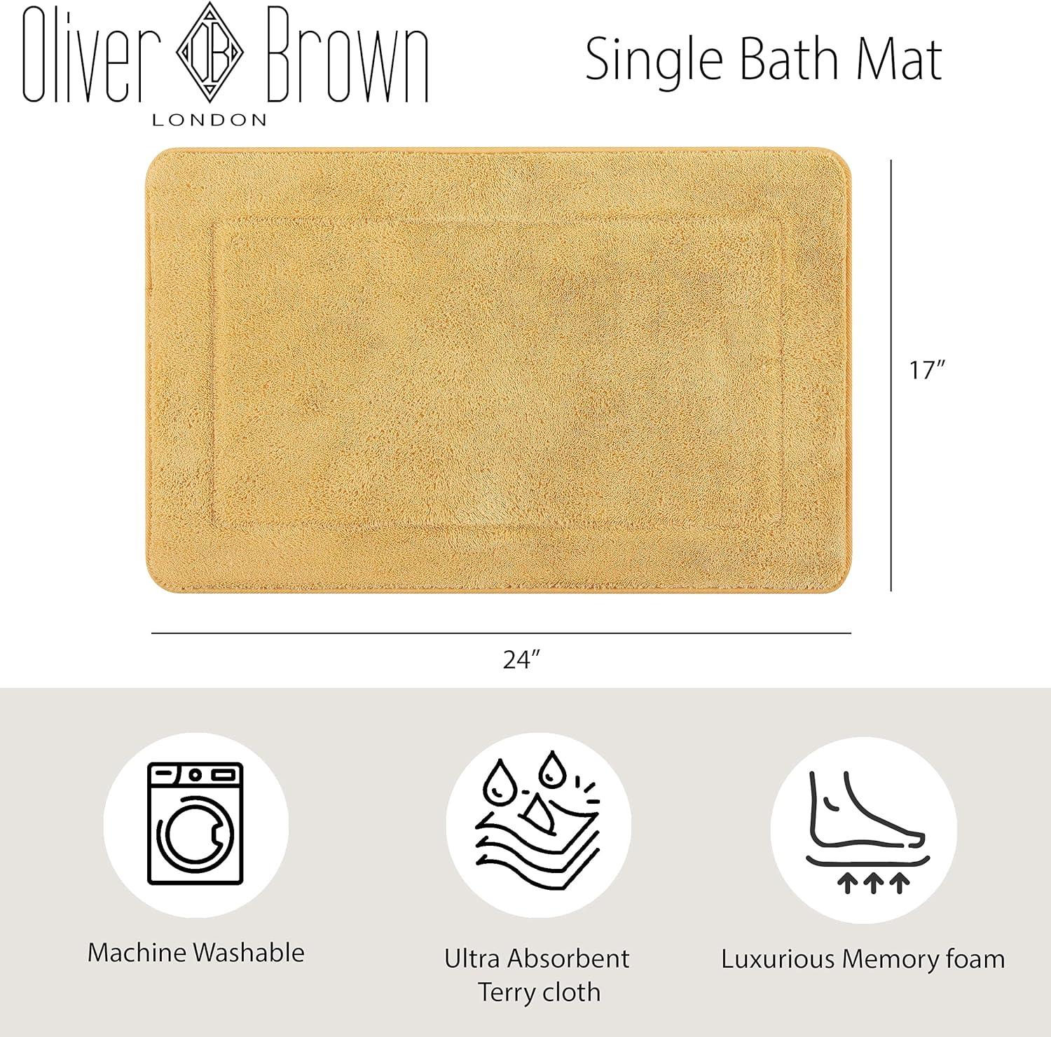 Daffodil Yellow Memory Foam Terry Bath Mat 17x24