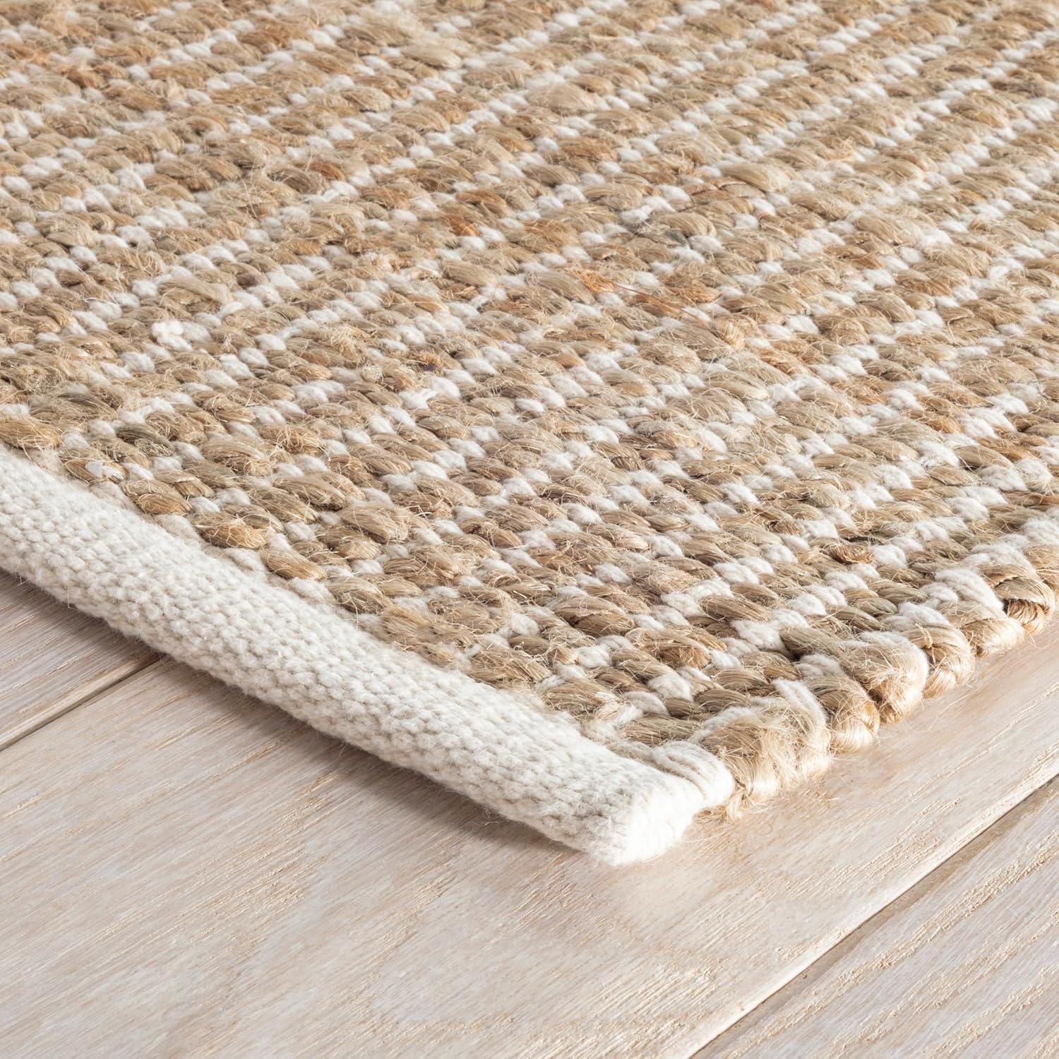 Gridwork Ivory Handwoven Jute Rug