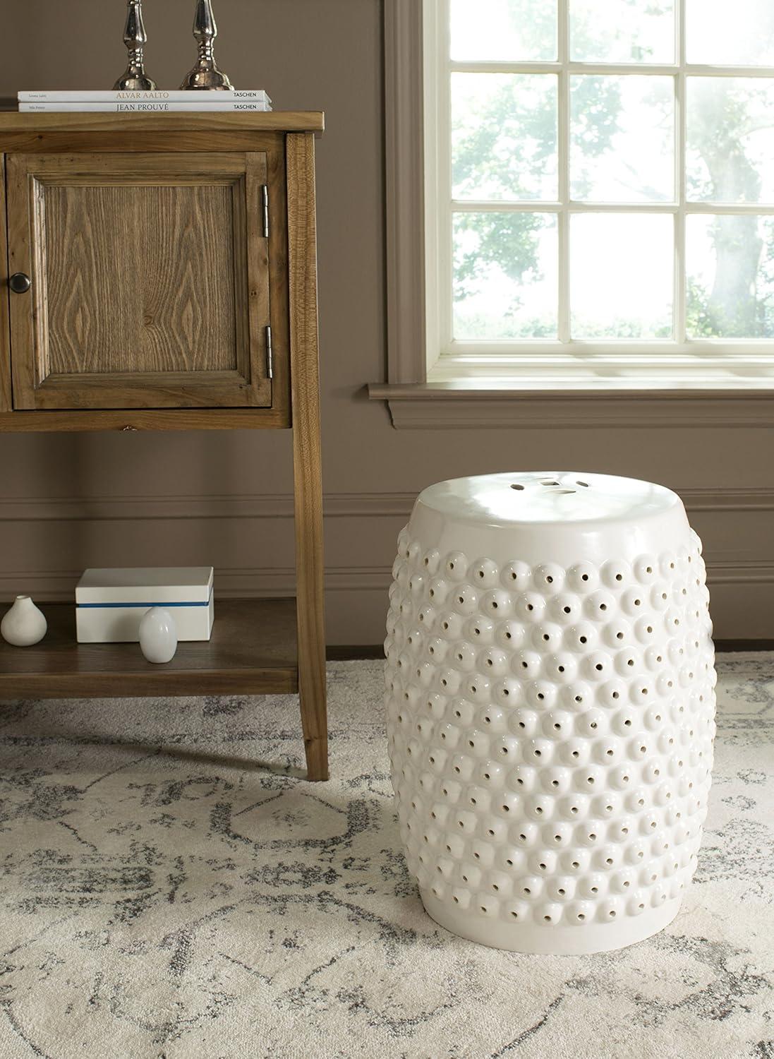 Stella Nailhead Garden Stool - Indoor/Outdoor - ACS4530 - Blue - Safavieh