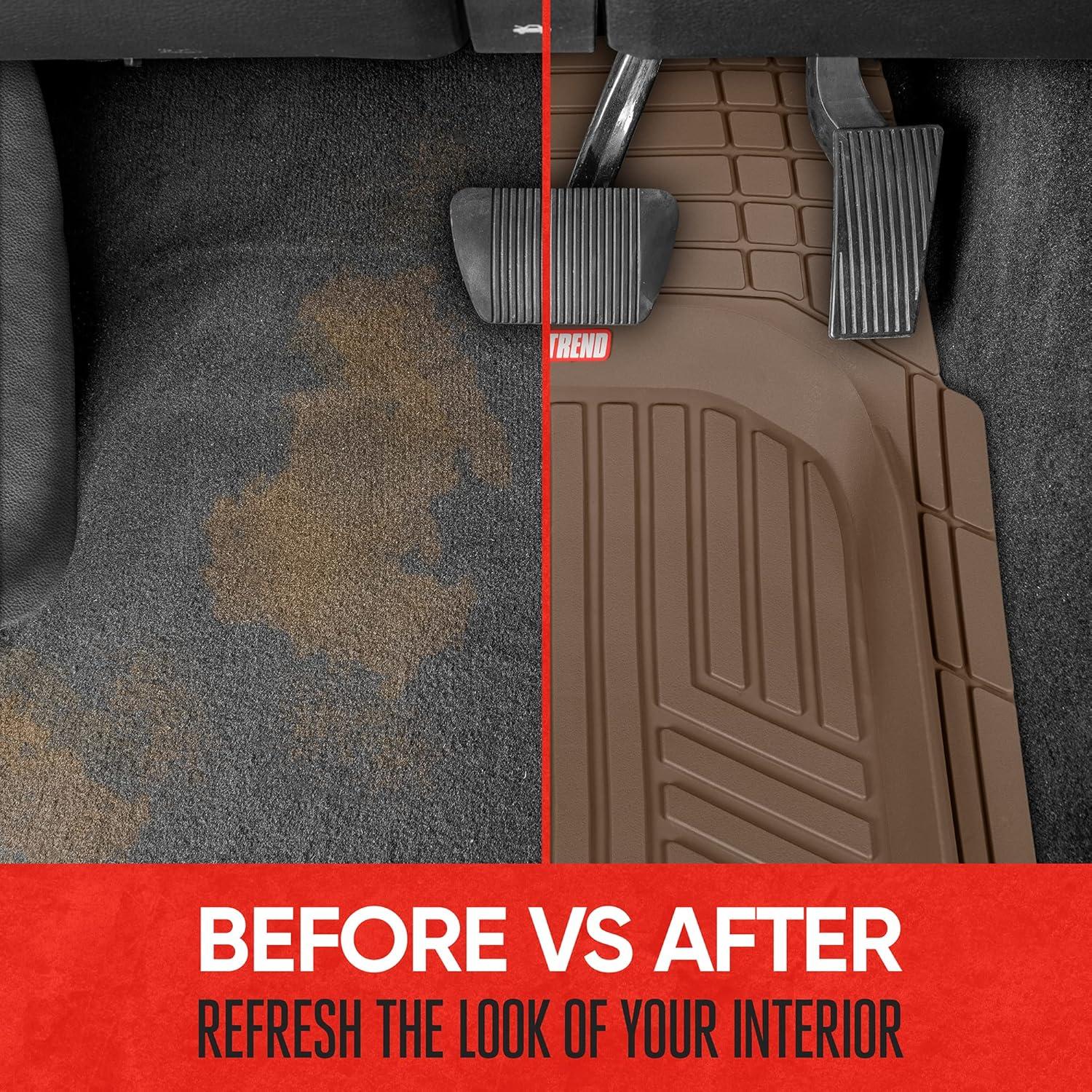 Motor Trend Deep Dish Rubber Floor Mats for Car SUV TRUCK Van, All-Climate All Weather Performance Plus Heavy Duty Liners Odorless