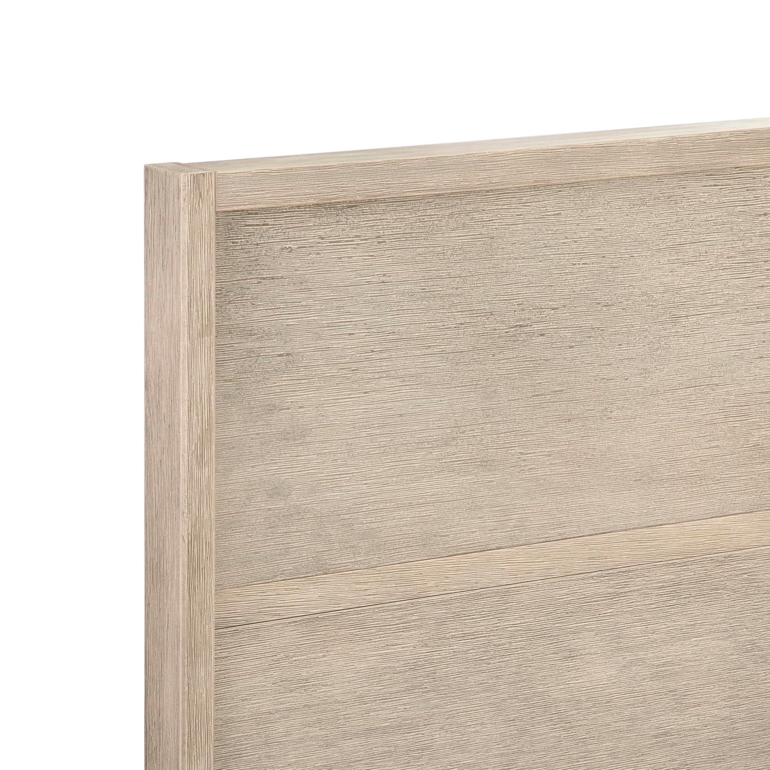 Plank+Beam Solid Wood Contemporary  King Size Platform Bed, Seashell Wirebrush