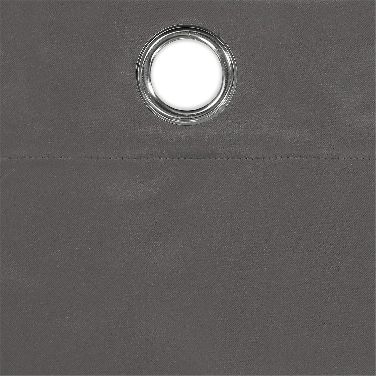 Eclipse Dreamer Star Laser Cut Room Darkening Grommet Window Curtains for Kids Bedroom or Nursery (2 Panels), 34 in x 84 in, Grey