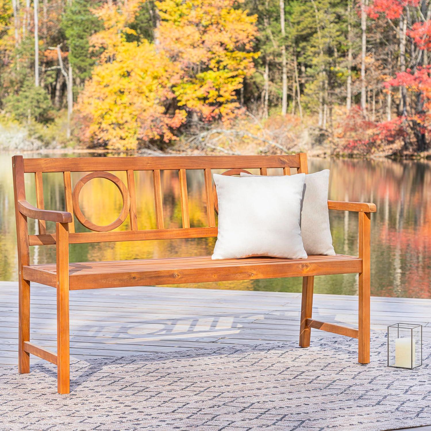 Apollo 61" Teak Acacia Wood Outdoor Garden Bench