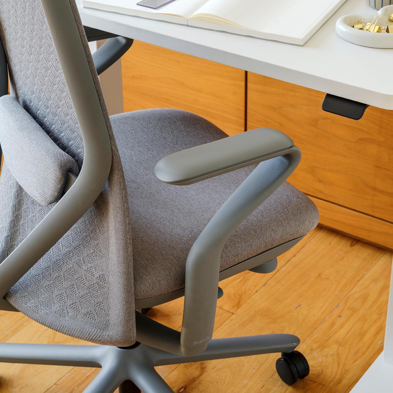 Lunar Gray Fabric Swivel Task Chair with Adjustable Lumbar Support