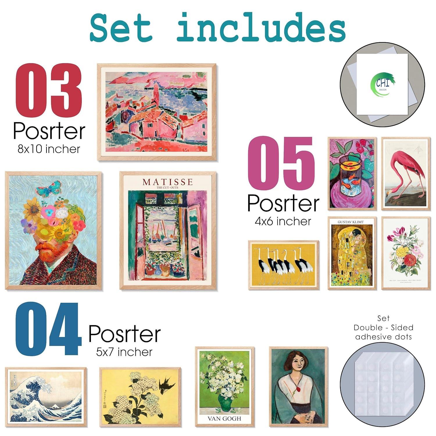 Colorful Boho Eclectic Wall Art Prints Set