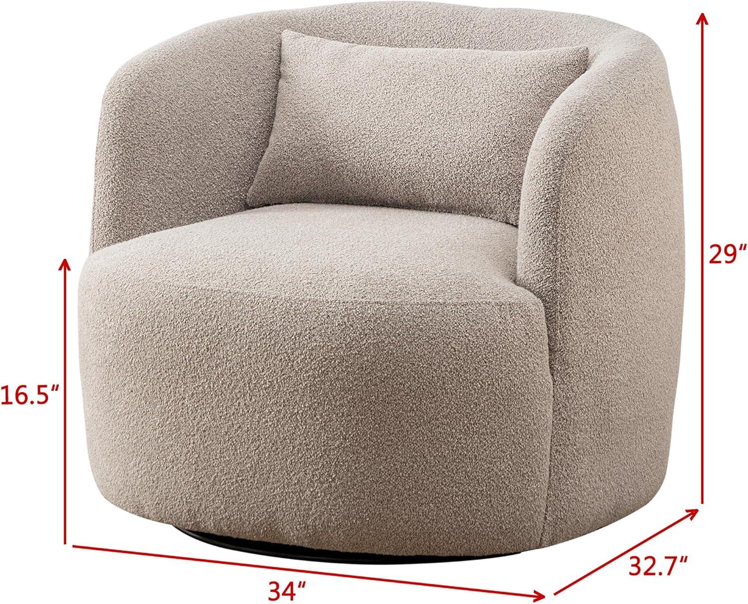 Boucle Upholstered Swivel Armchair - Kinwell