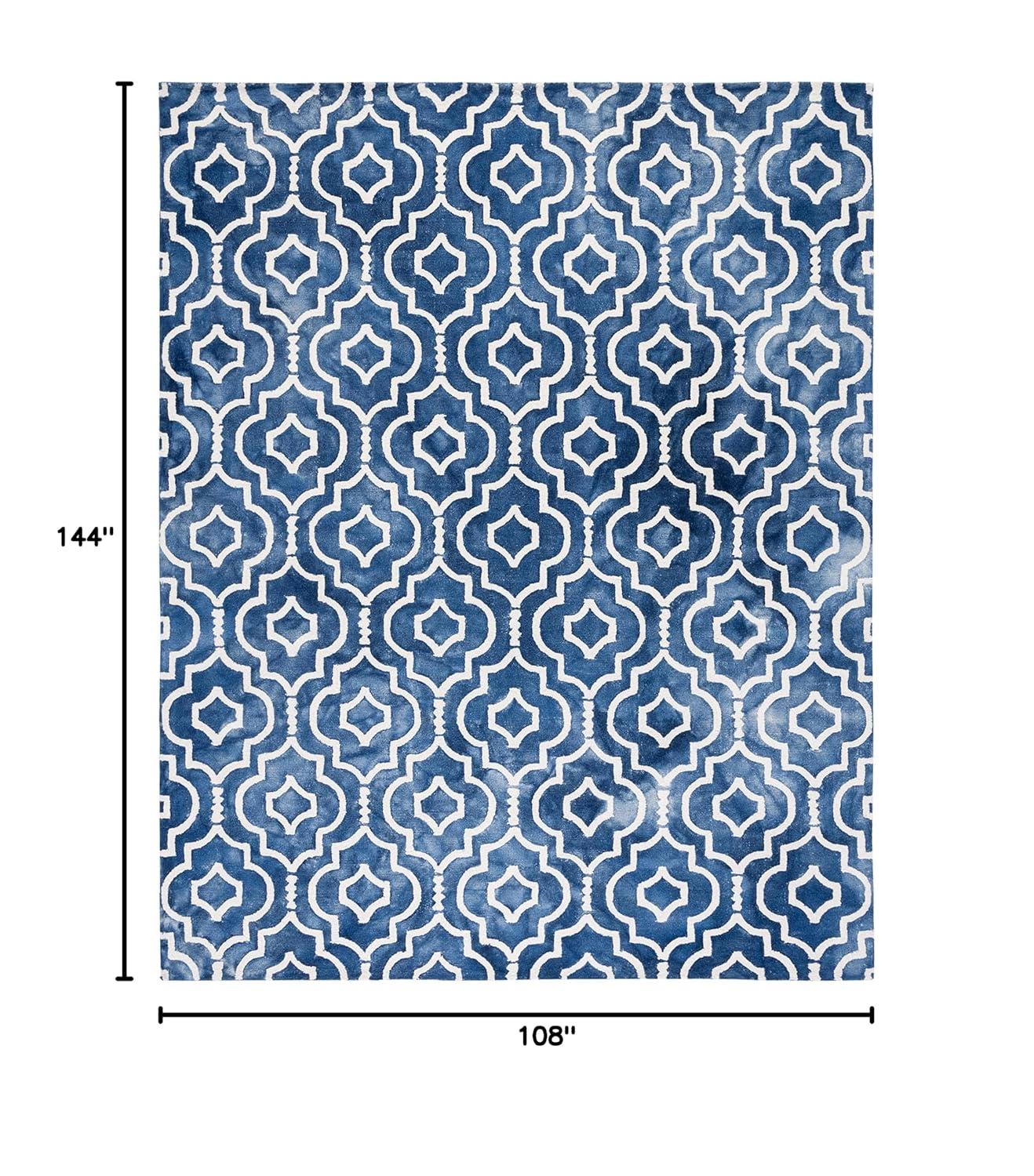 SAFAVIEH Dip Dye Lairos Distressed Wool Area Rug, Navy/Ivory, 9' x 12'