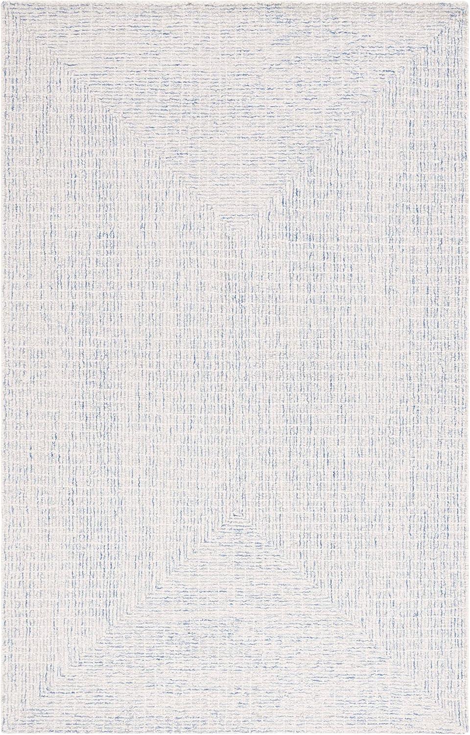 Abstract ABT480 Handmade Indoor Area Rug - Blue/Ivory - 9'x12' - Safavieh