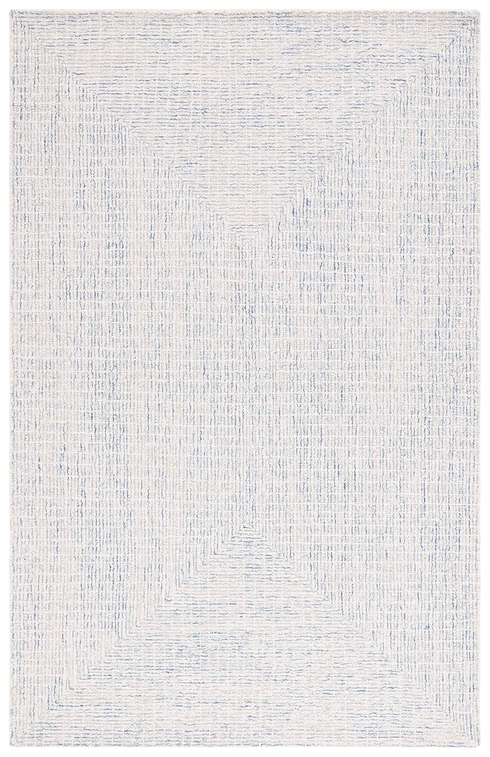 Abstract ABT480 Handmade Indoor Area Rug - Blue/Ivory - 9'x12' - Safavieh