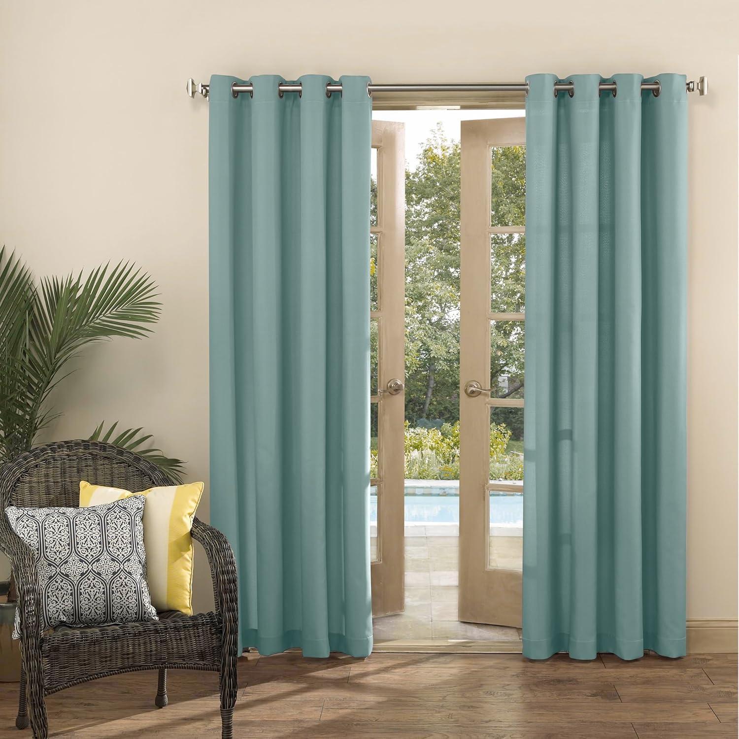 Sailor Indoor/Outdoor UV Protectant Curtain Panel in Soft Teal-54 in. W x 108 in. L