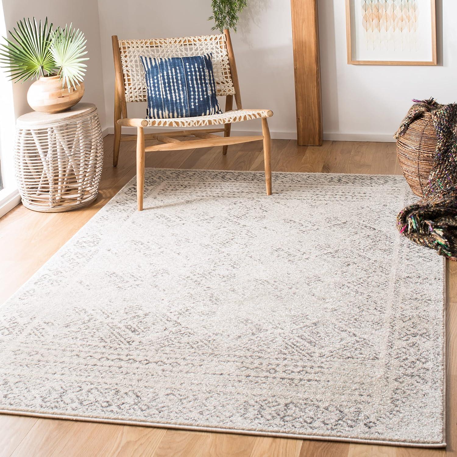 Tulum TUL264 Power Loomed Indoor Area Rug - Ivory/Grey - 6'x9' - Safavieh