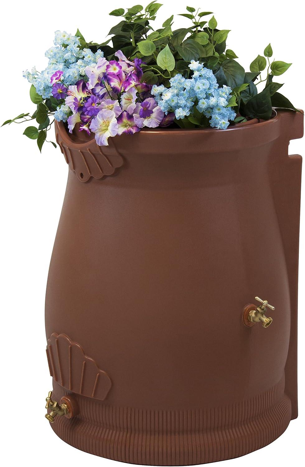 Good Ideas Good Ideas 50 Gallons Plastic Drainable Dual Overflow Planter Rain Barrel