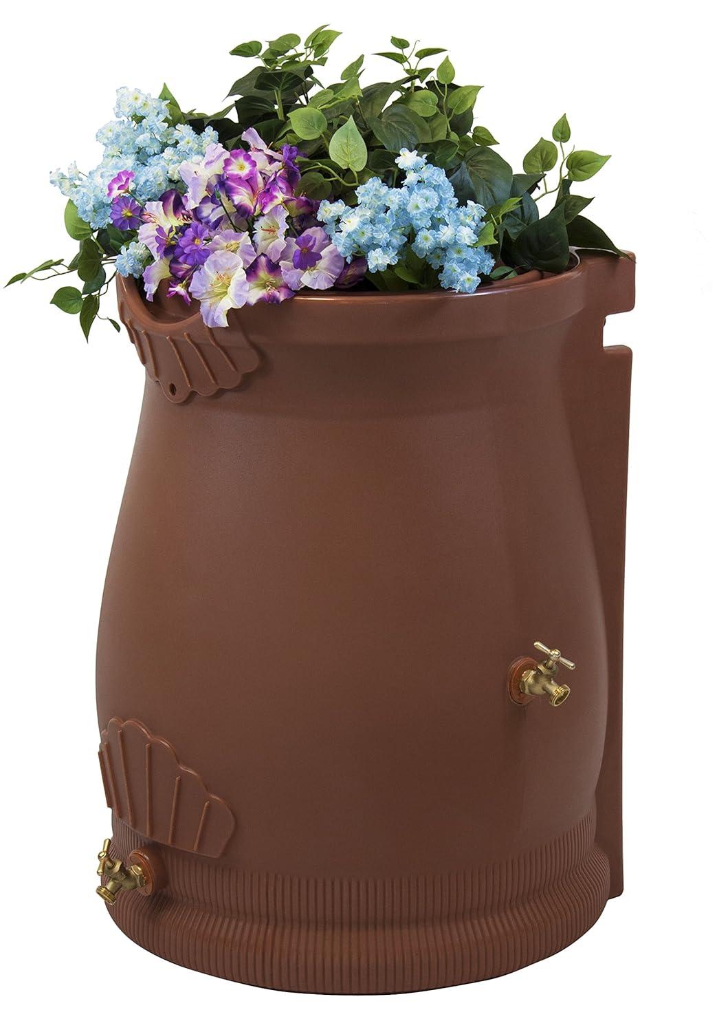 Good Ideas Good Ideas 50 Gallons Plastic Drainable Dual Overflow Planter Rain Barrel