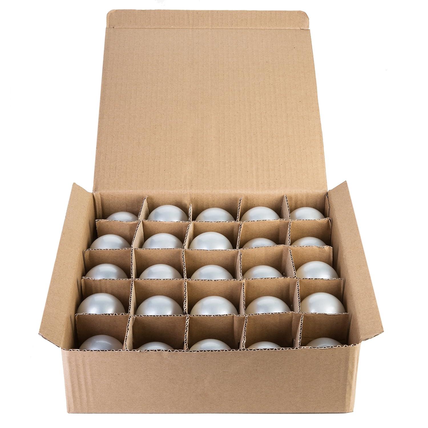 Set of 25 Frosted White Glass Dimmable Globe Light Bulbs