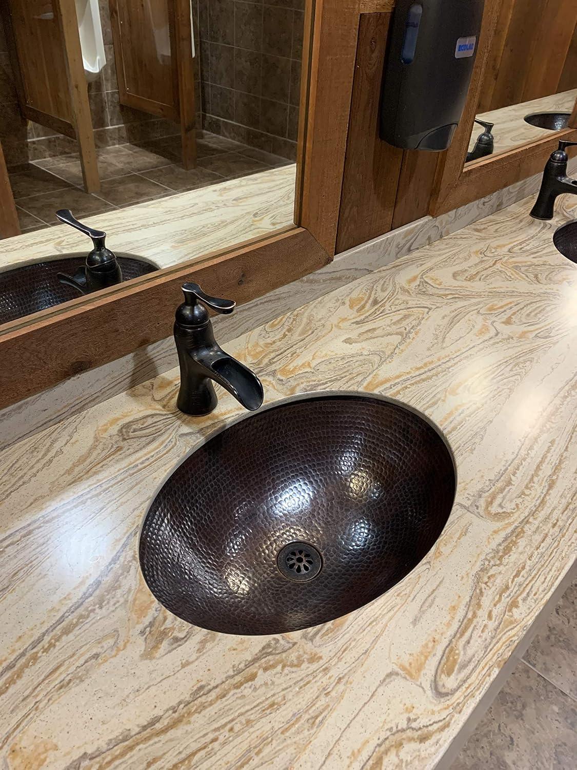 Master Bath 19"Copper OvalBathroom Sink Dual Mount