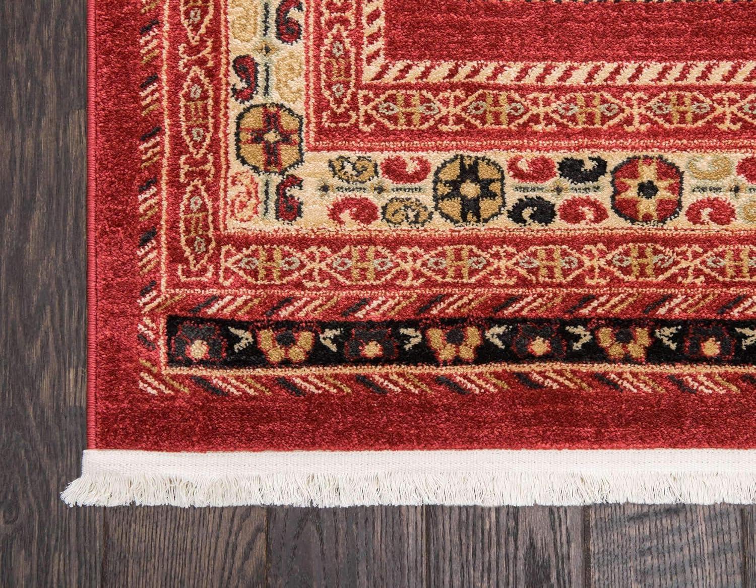 Unique Loom Fars Collection Area Rug - Pasadena (4' 1" x 6' 1" Rectangle Rust Red/Black)