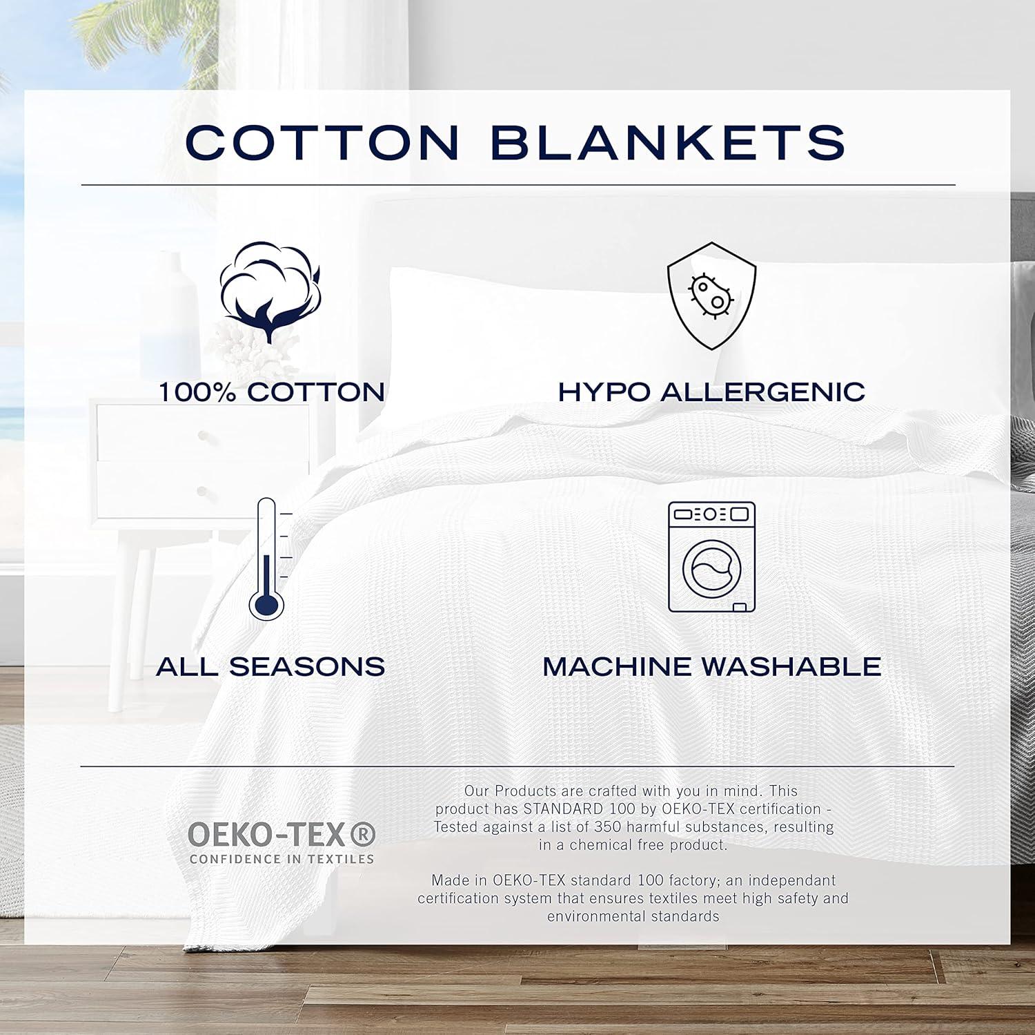 Nautica Nautica Baird Solid Cotton Reversible Blanket