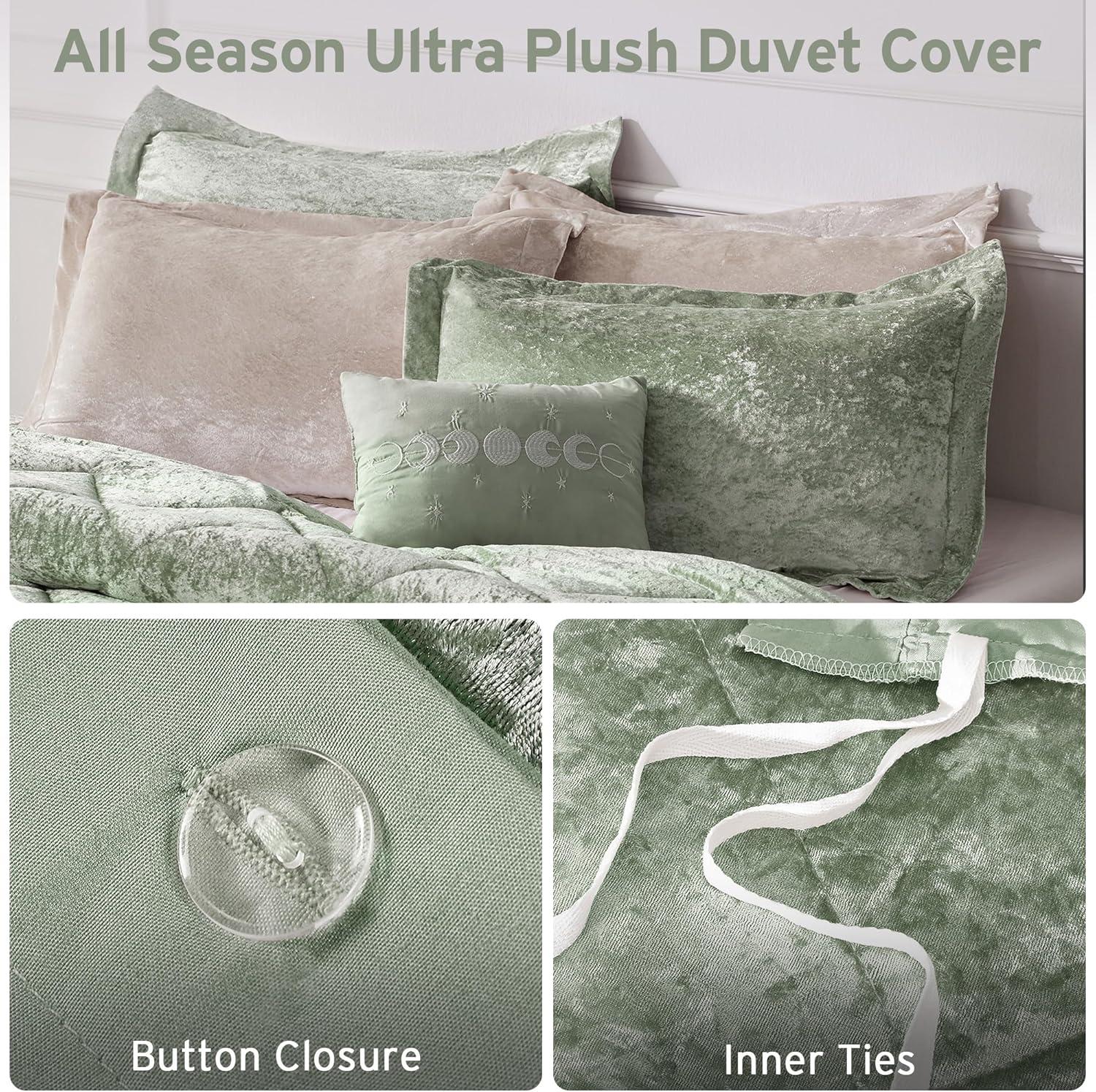 Intelligent Design Alyssa Velvet Microfiber Soft Duvet Cover Set with Throw Pillow