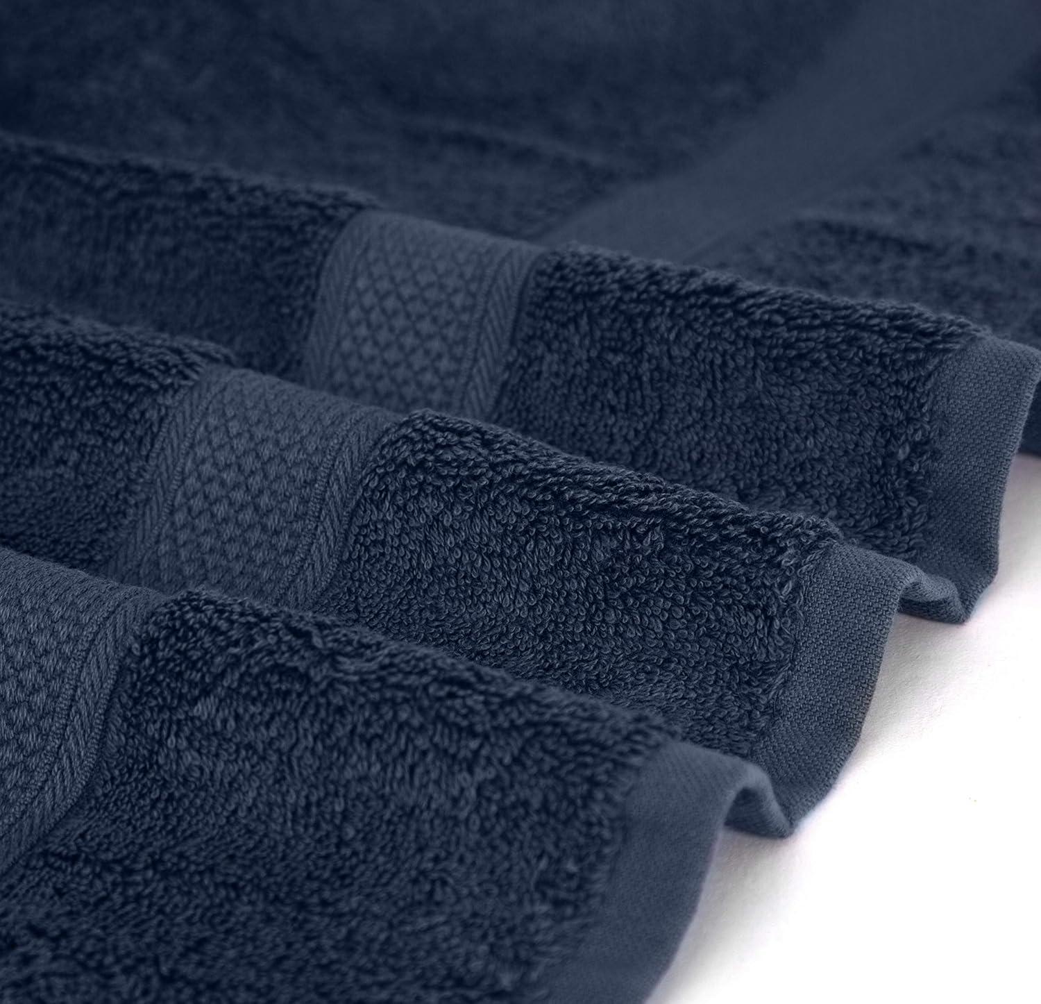 Hand Towels - 6-Pack, Softest 100% Cotton by California Design Den - Navy Blue, Six-Pcs Hand Towels